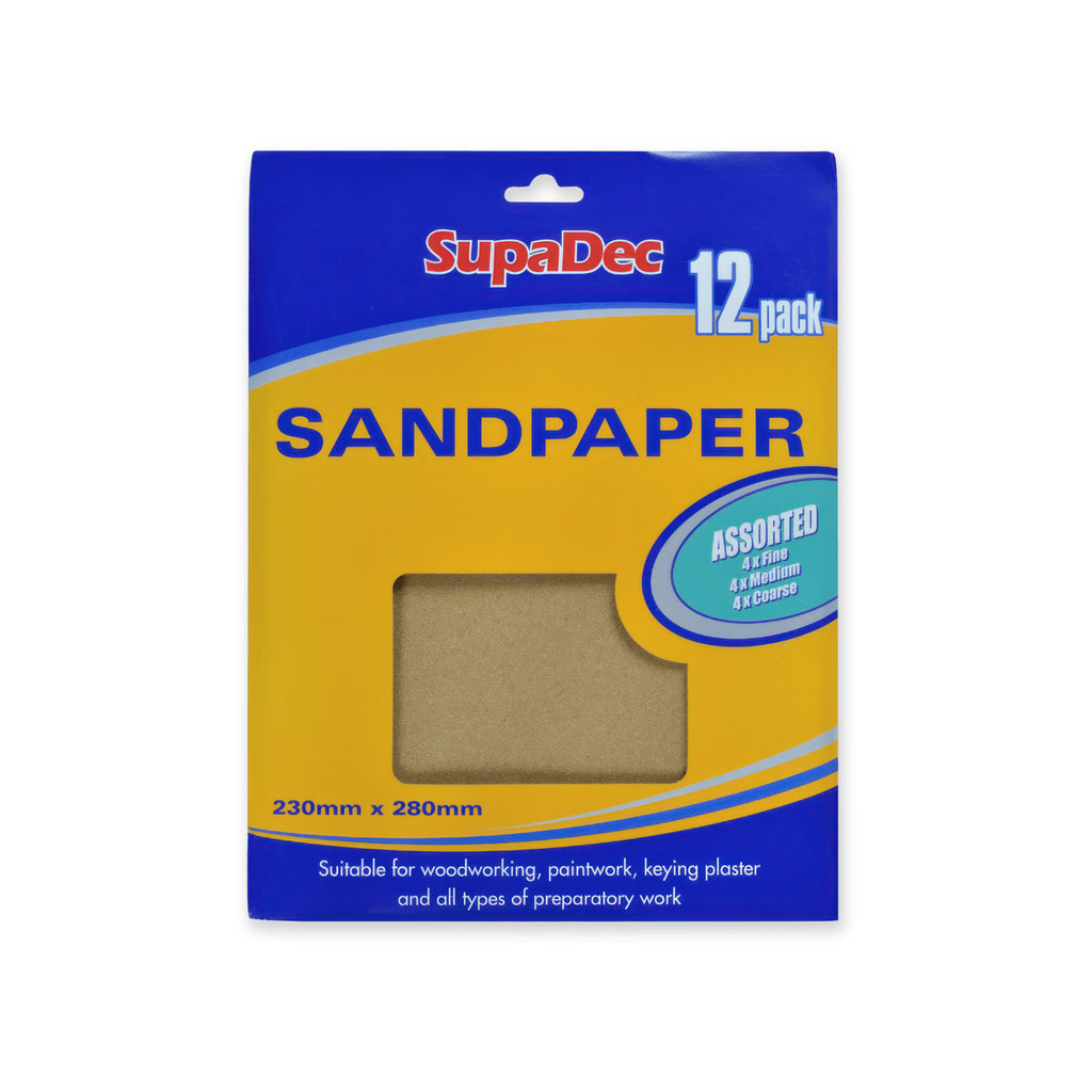 Sandpaper, Assorted (12 pcs)