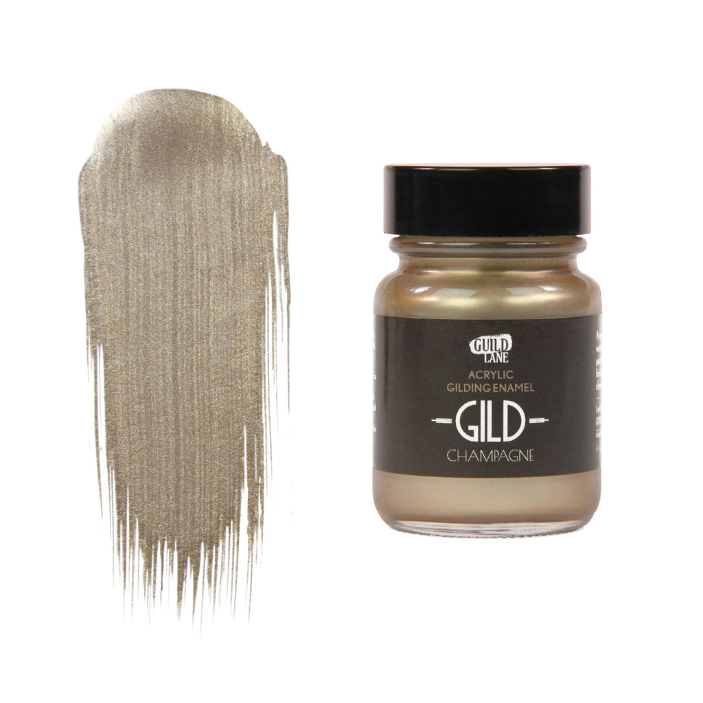 GILD Acrylic Gilding Enamel Paint, Champagne (30ml Jar)
