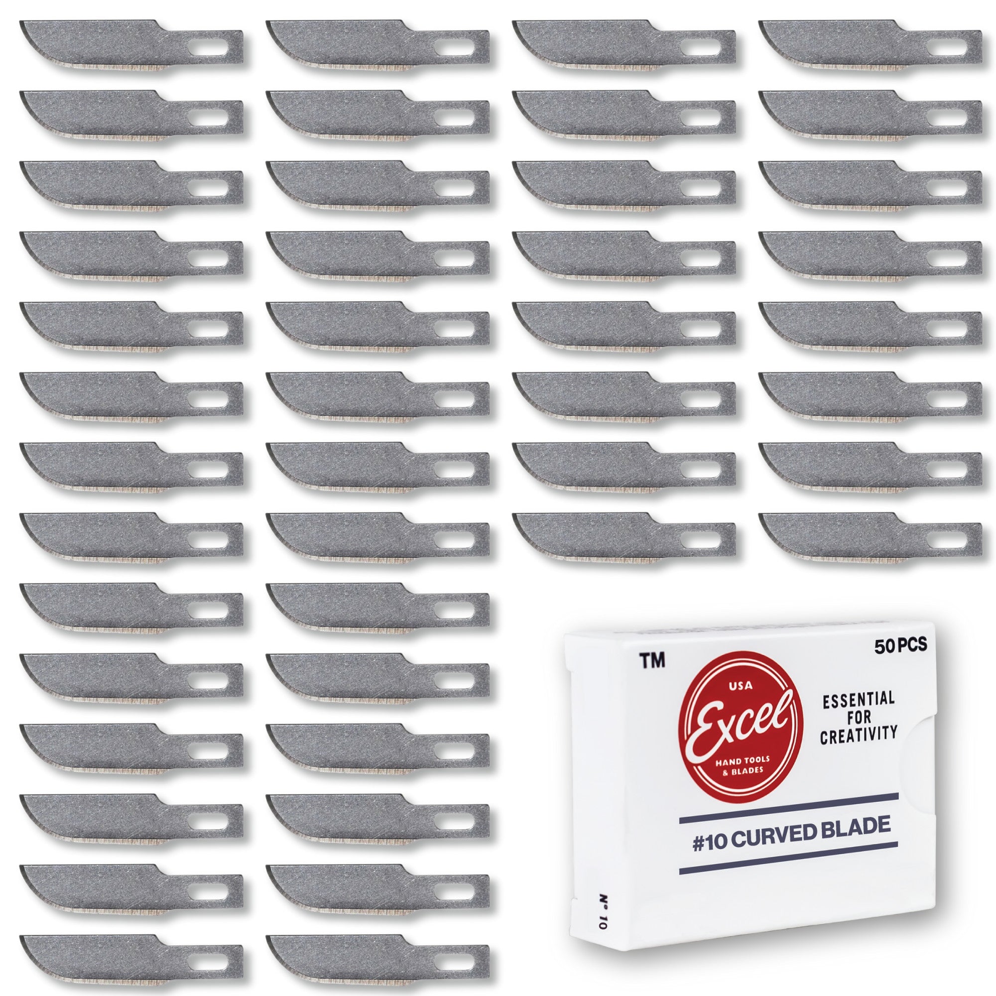 #10 Curved Edge Blade, Shank 0.25" (0.58 cm) (100 pcs) (Bulk)
