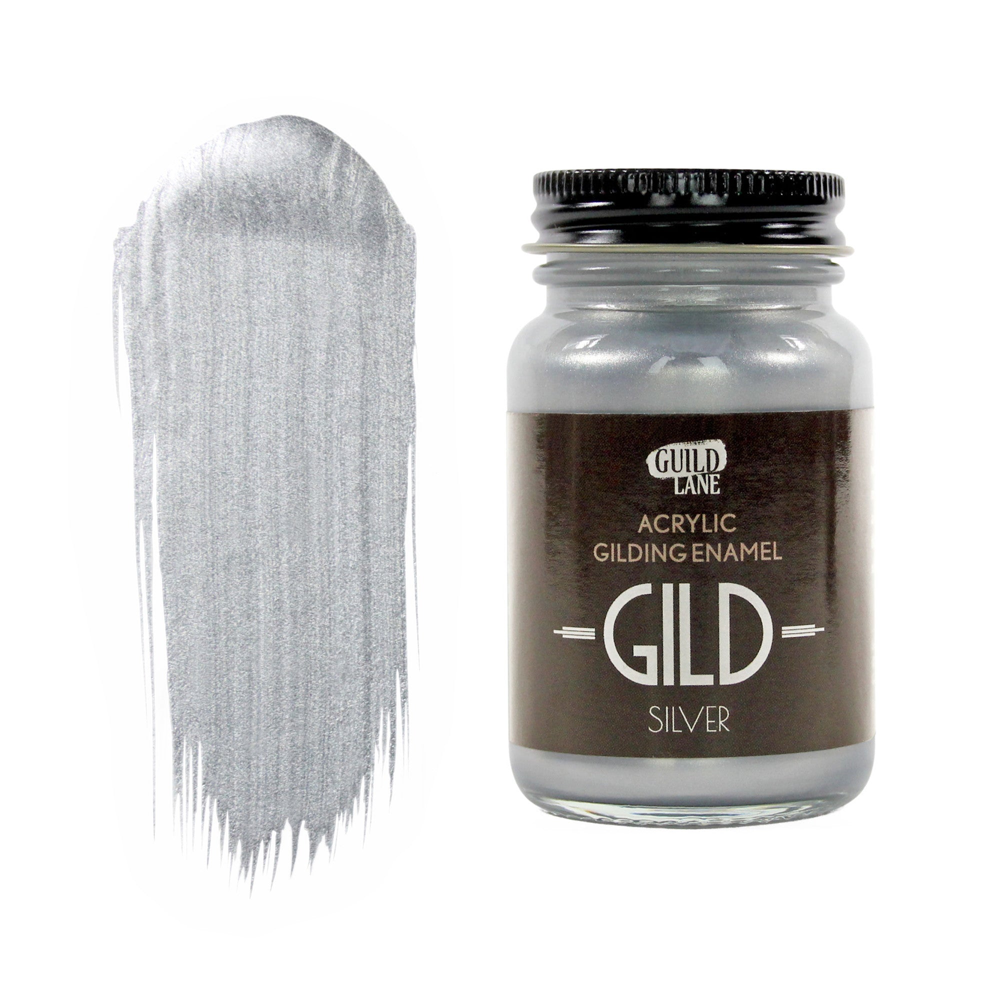 GILD Acrylic Gilding Enamel Paint, Silver (30ml Jar)