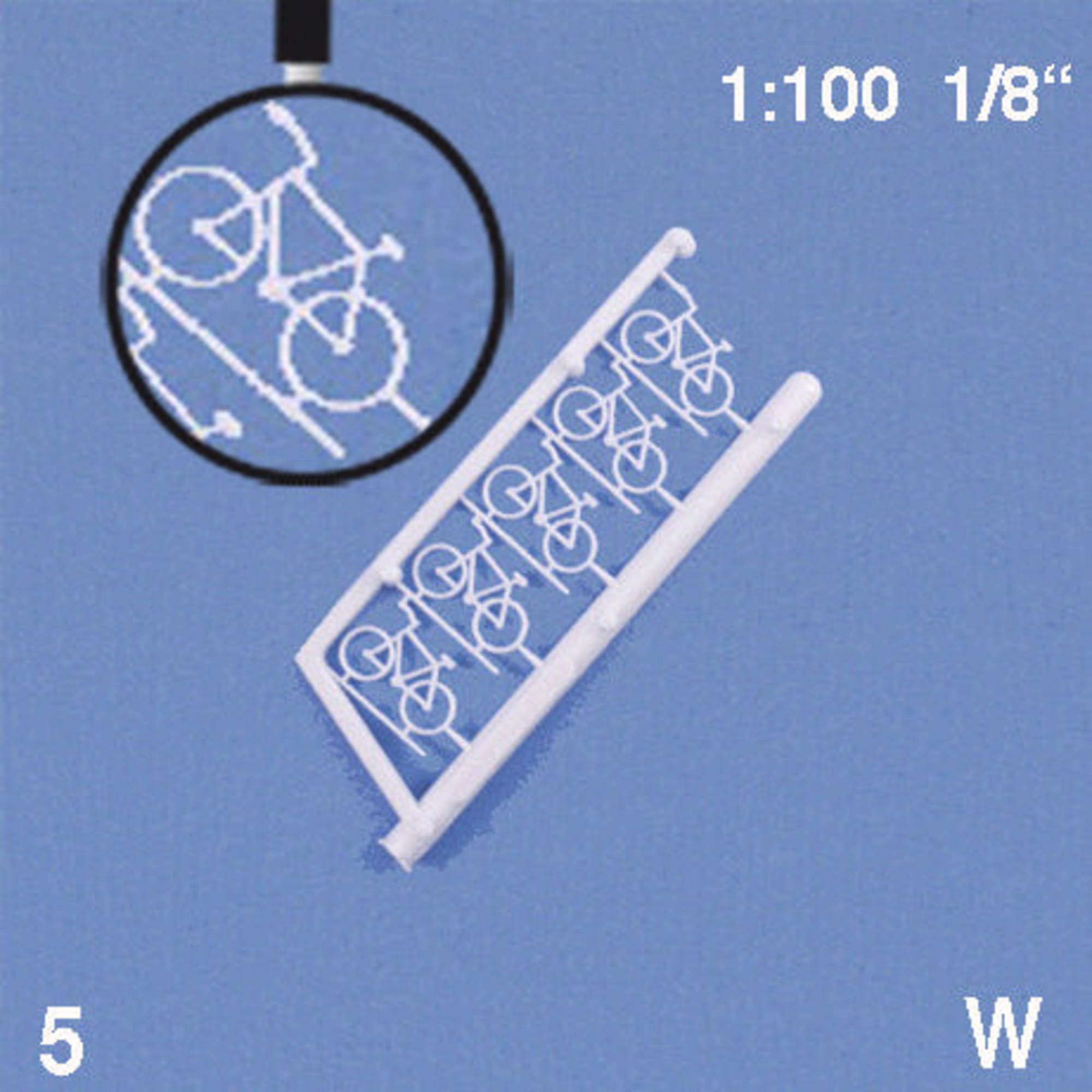 Bicycles White 1:100 (5 pcs)