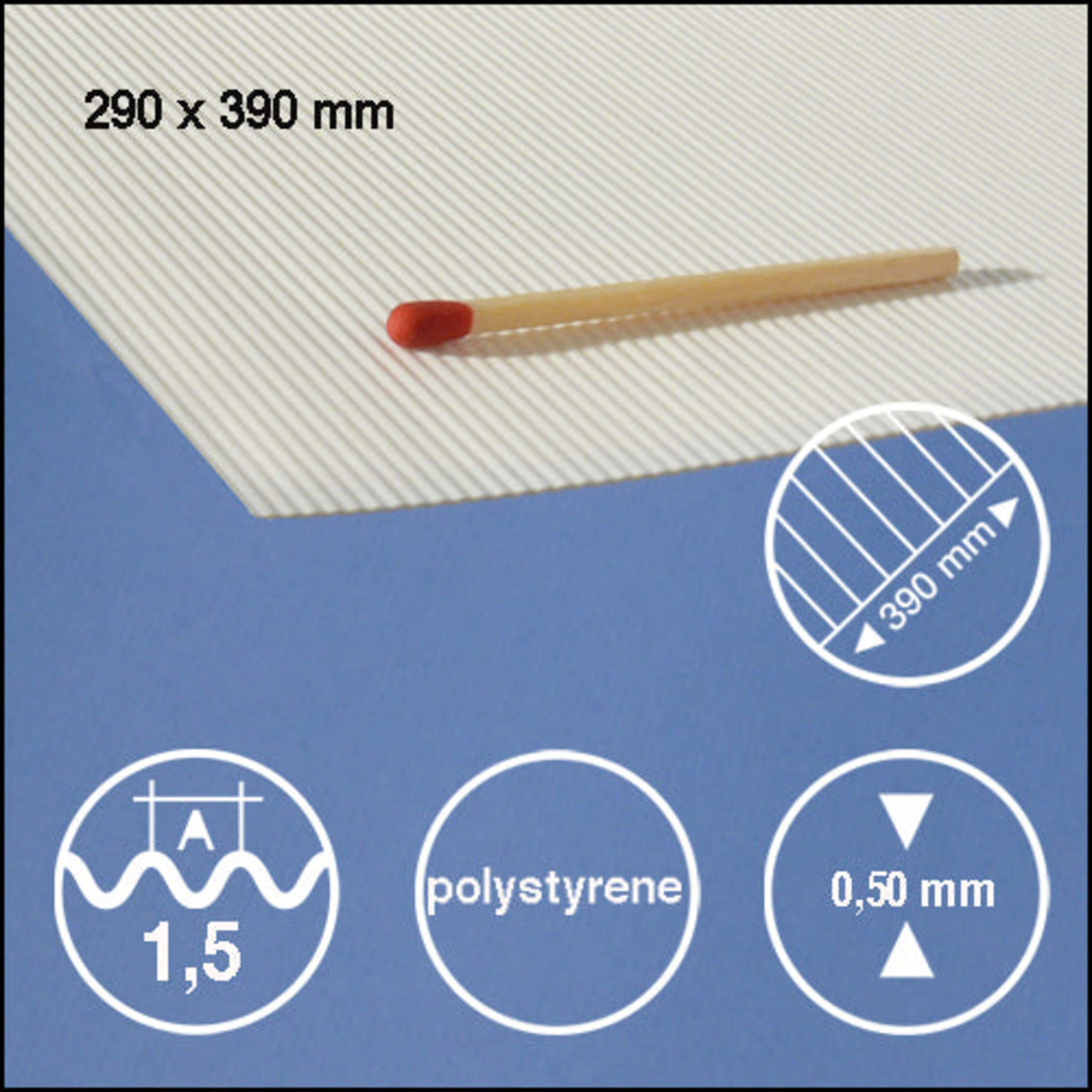 Corrugated Styrene Sheet 1.0mm Spacing