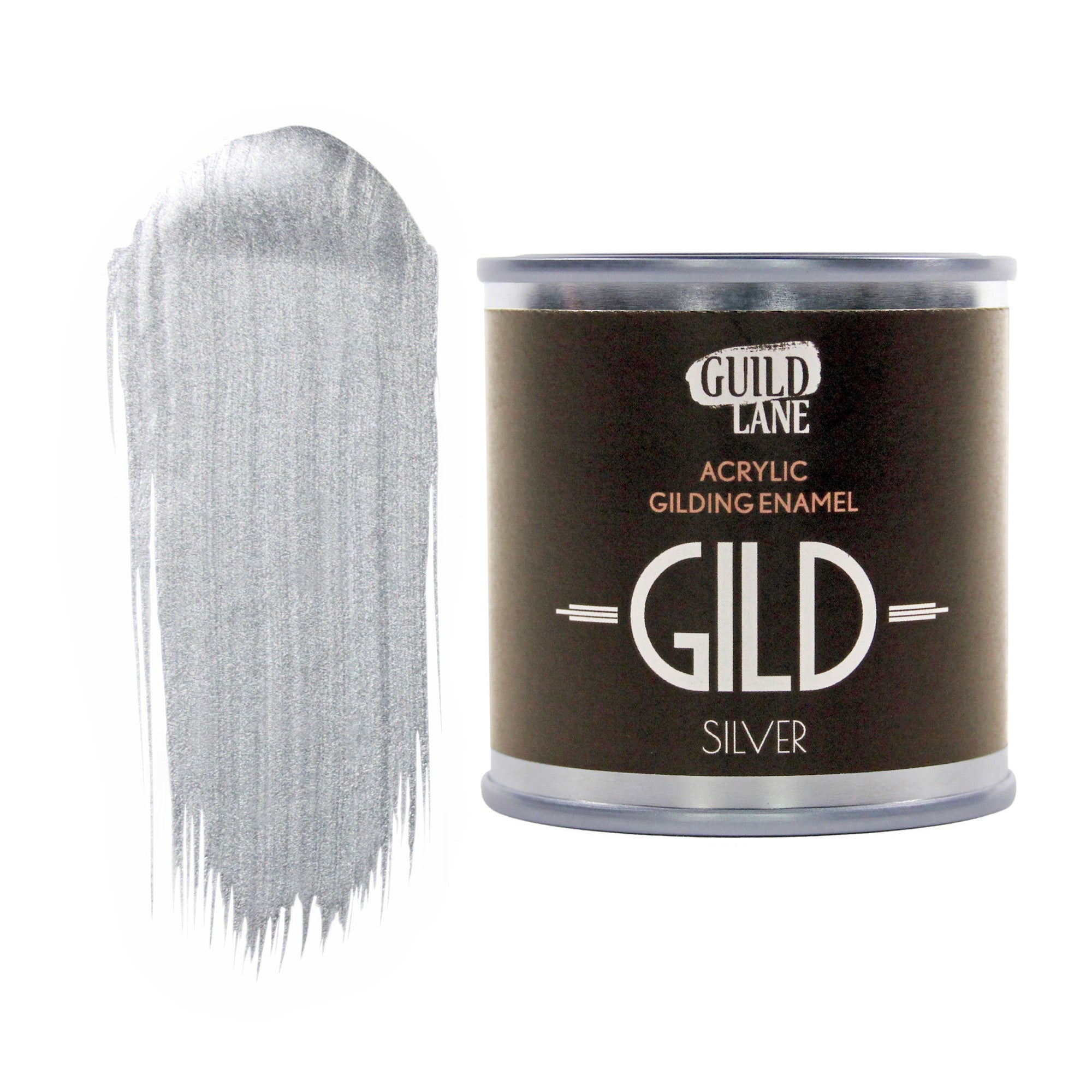 GILD Acrylic Gilding Enamel Paint, Silver (30ml Jar)