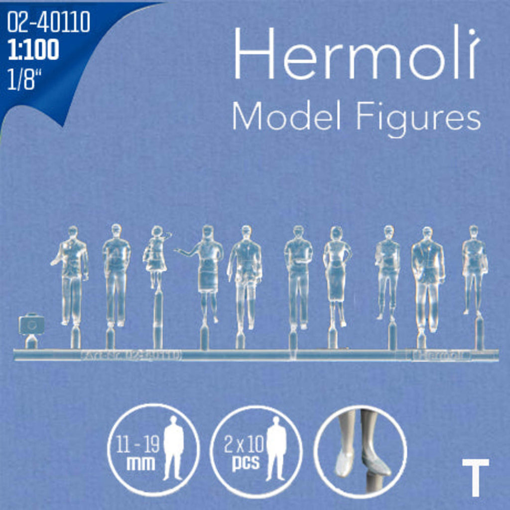 Hermoli Standing Figures Clear 1:100 10 Types H = 18mm (20 pcs)