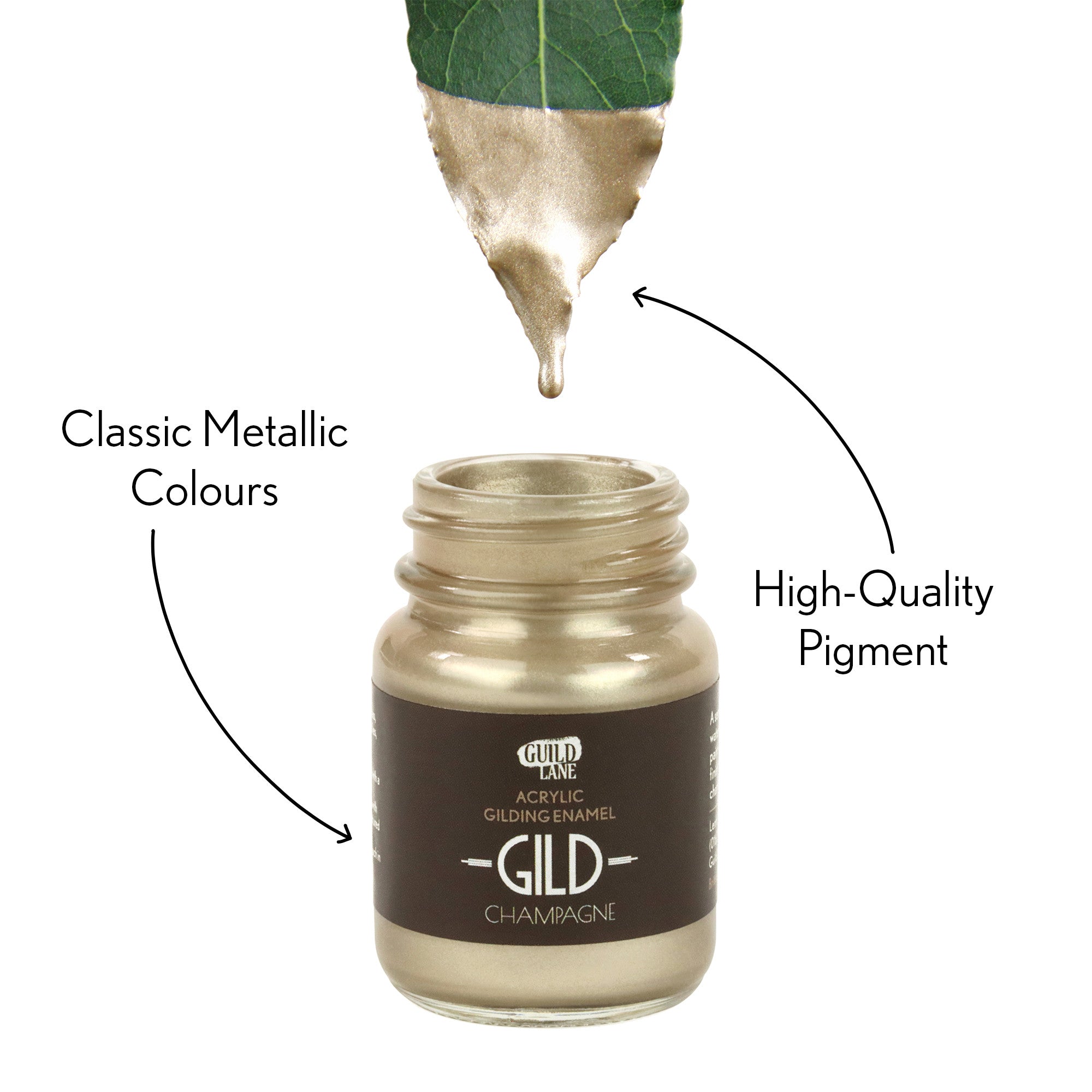 GILD Acrylic Gilding Enamel Paint, Champagne (30ml Jar)