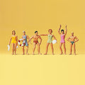 1:87 Figures Bathers Painted (6 pcs)