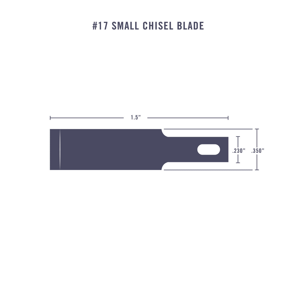 #17 3/8in Small Chisel Blade, Shank 0.25" (0.58 cm) (5 pcs) (Carded)