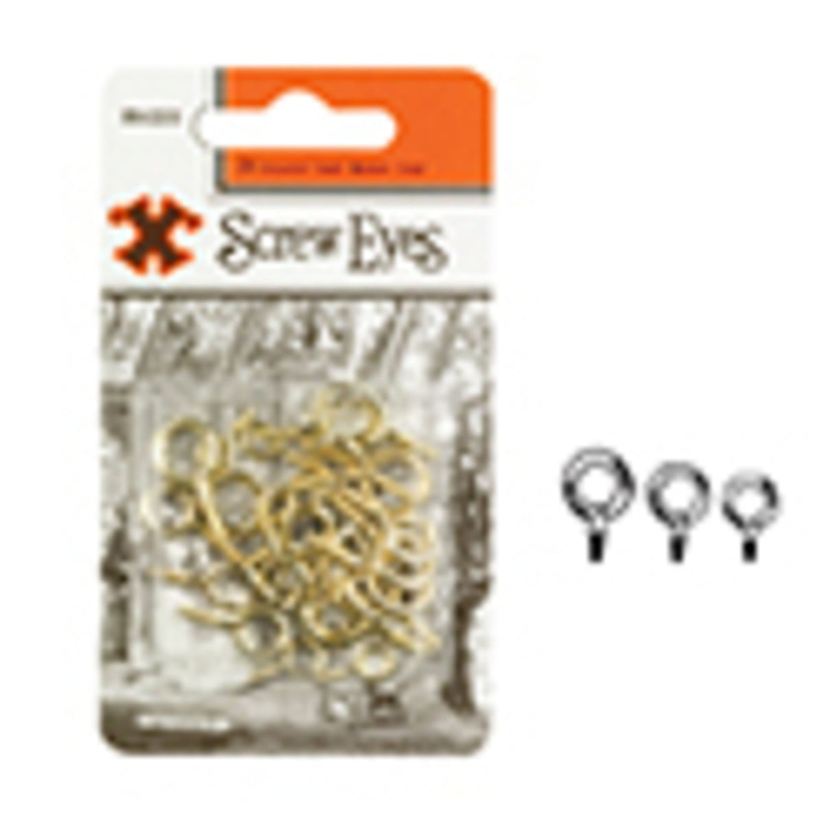 X-Hooks Brass Screw Eyes, Assorted (24 pcs)