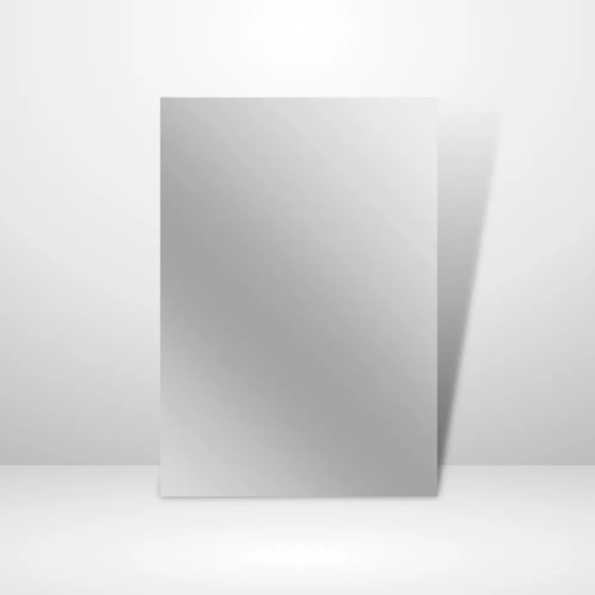 4DM00680 [file:4DM00680-1.jpg] HIPS Silver Mirror, 1.0 x 250 x 500mm White Backed