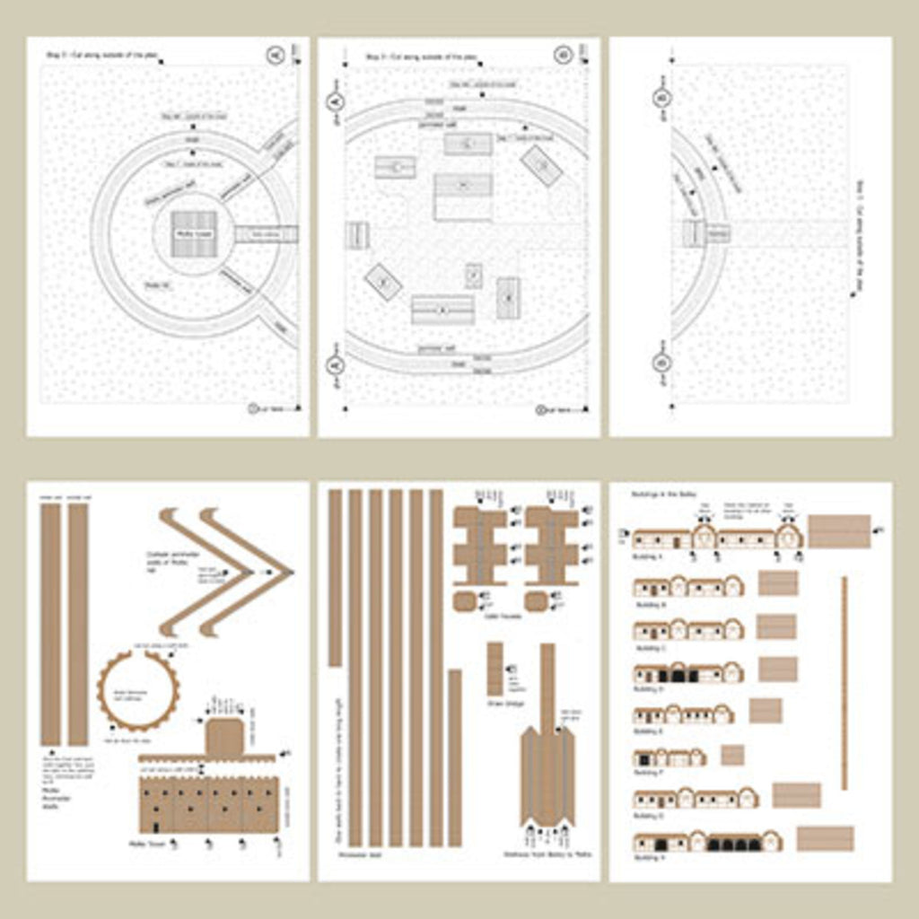 4DXBL00000 [file:4DXBL00000-1.jpg] Motte & Bailey Castle - Plans