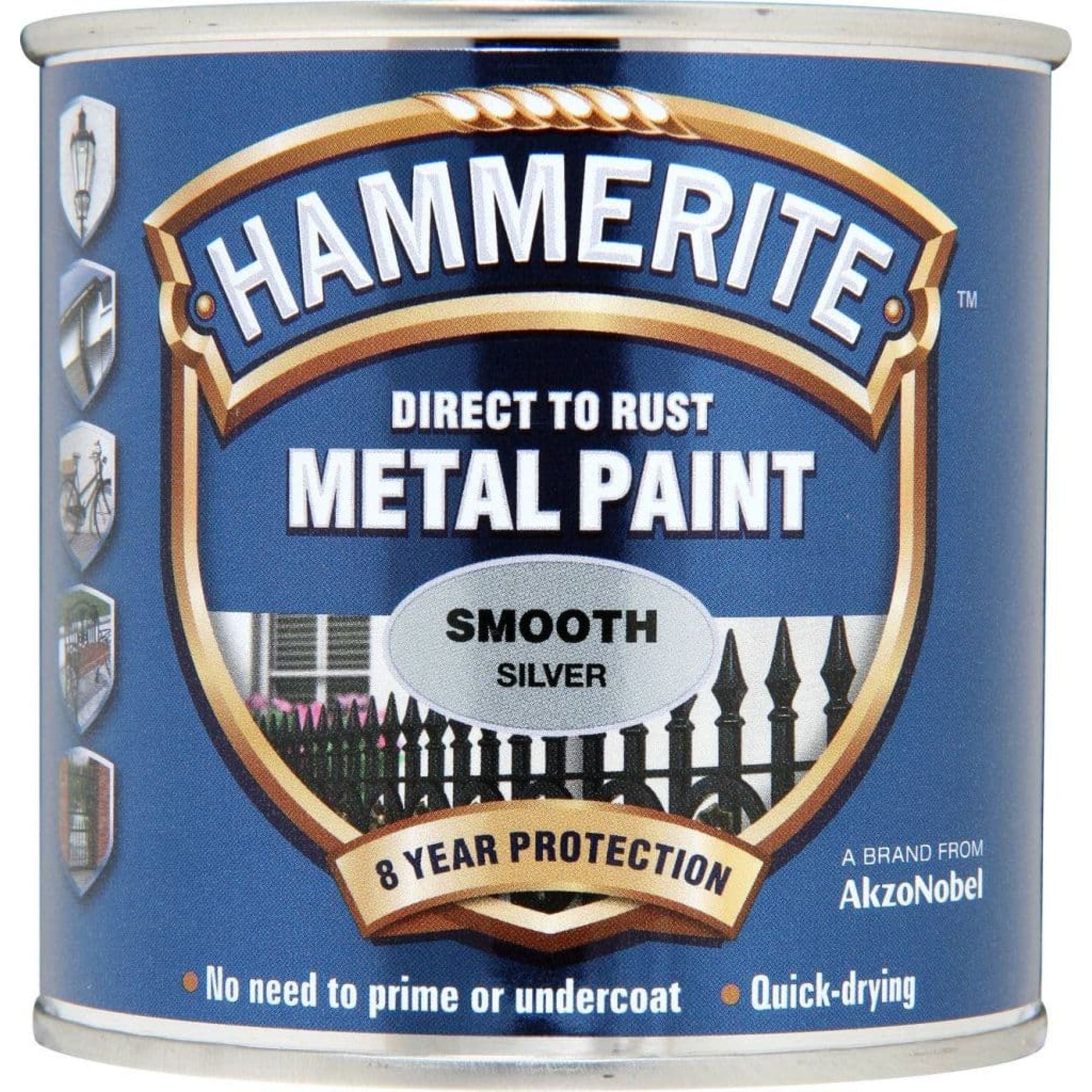 4DXFO34002 [file:4DXFO34002-1.jpg] Hammerite Smooth 250ml - Silver