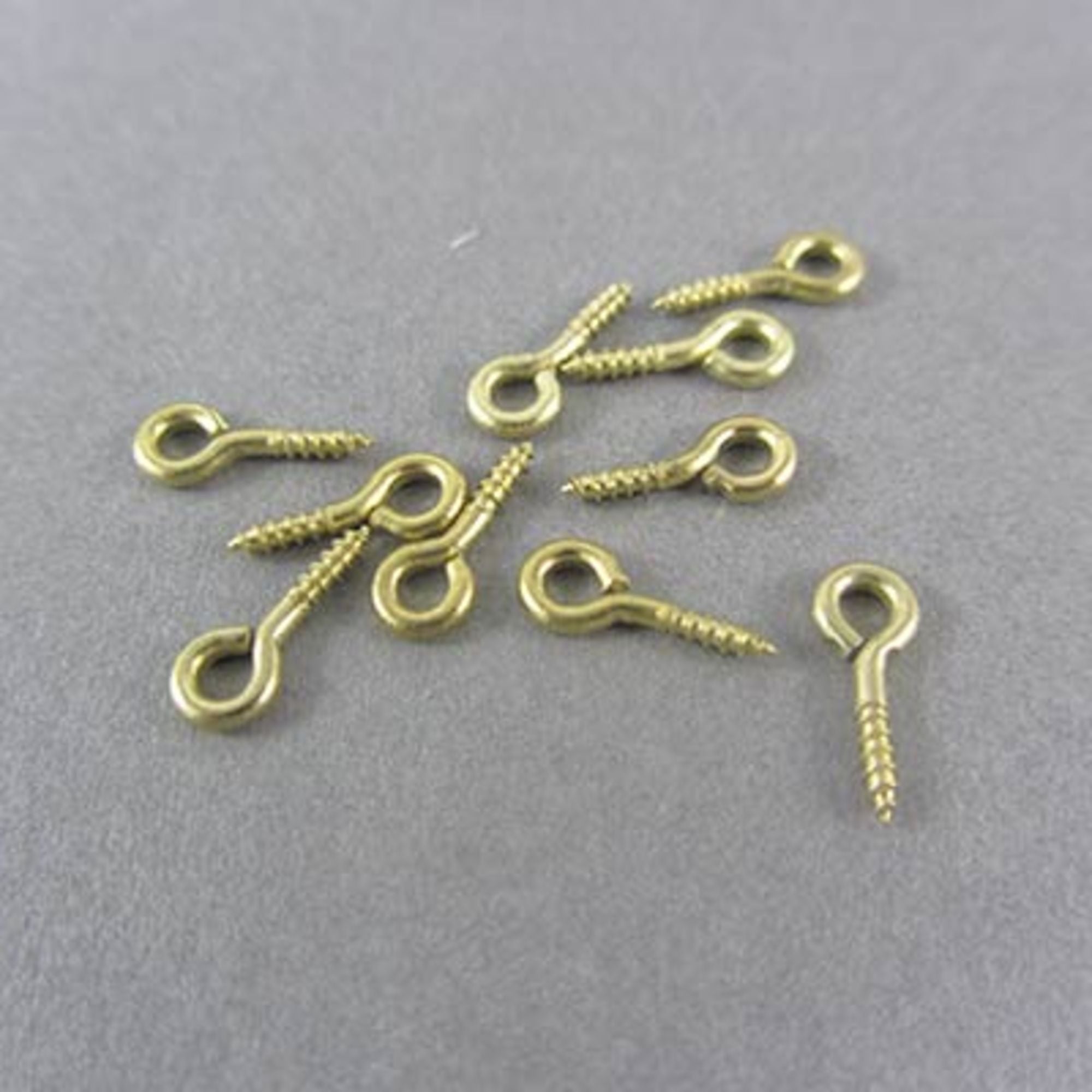 4DXGA20001 [file:4DXGA20001-1.jpg] Brassed Screw Eyes 1.6mm (10 pcs)