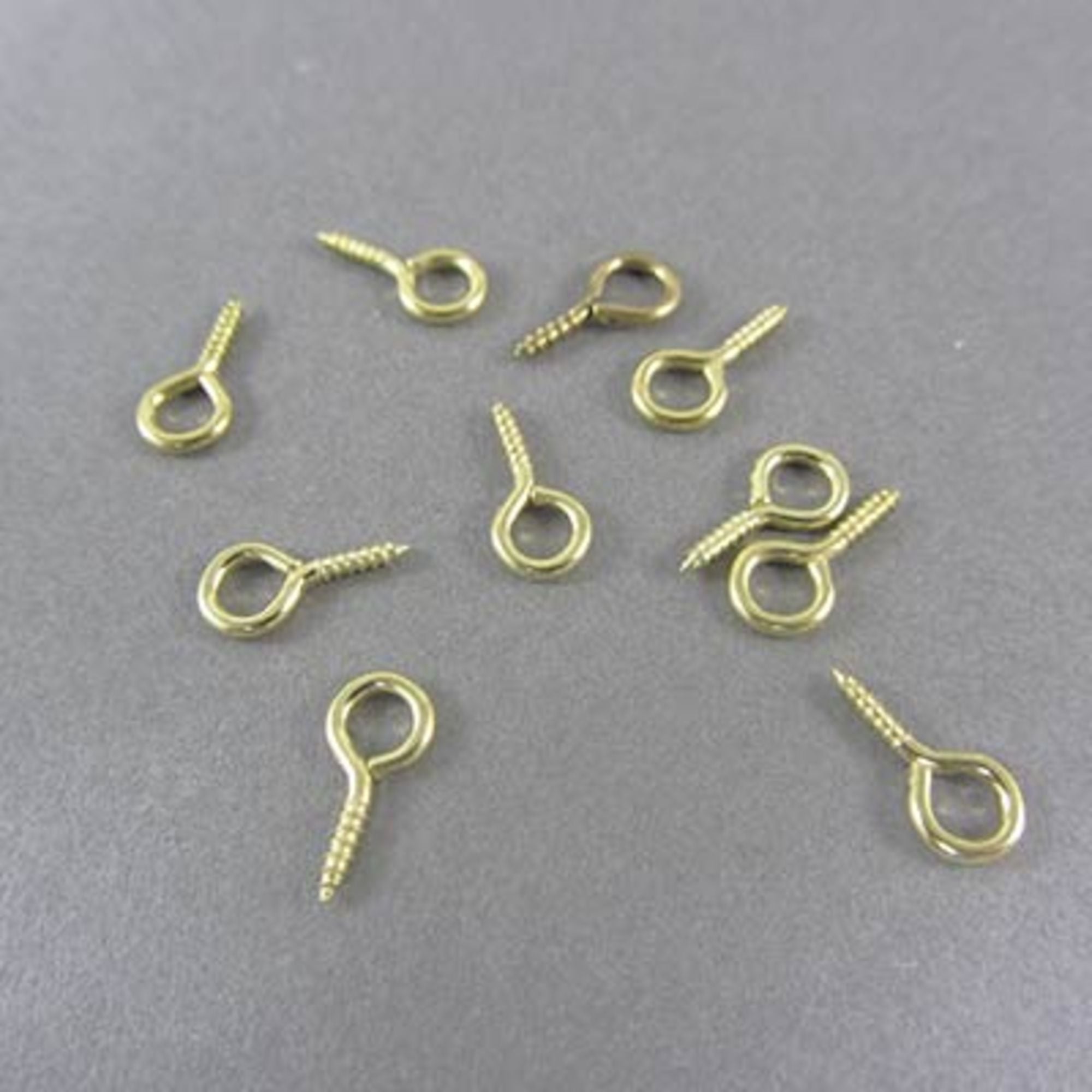 4DXGA20008 [file:4DXGA20008-1.jpg] Brassed Screw Eyes 3.2mm (10 pcs)