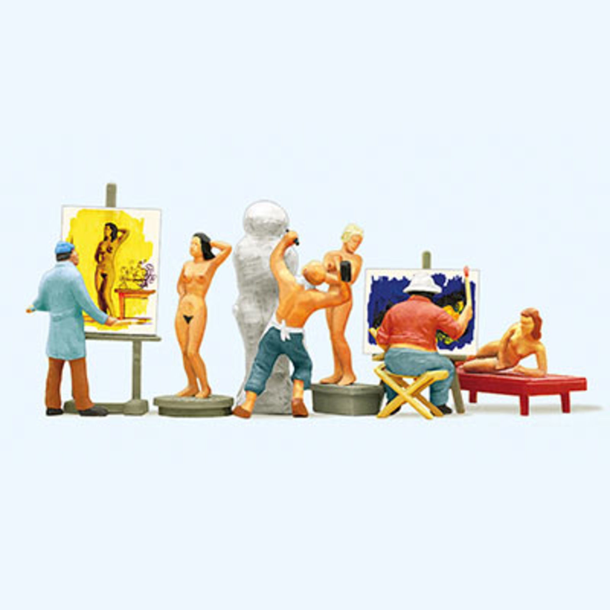 4DXMF10803 [file:4DXMF10803-1.jpg] 1:87 Figures Artists Studio Painted (6 pcs)