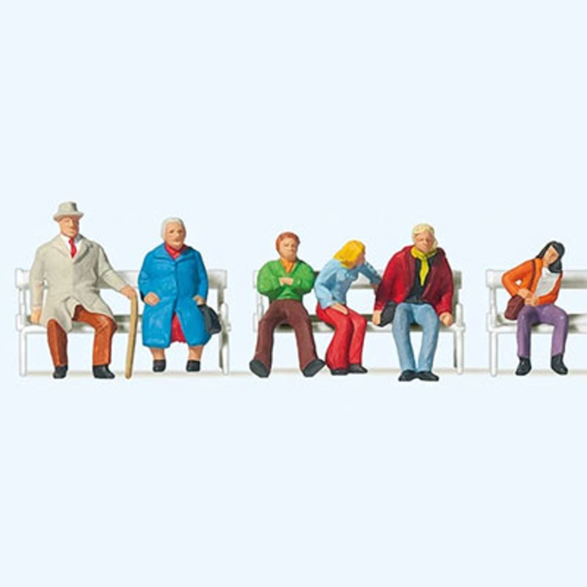 4DXMF10805-1 [file:4DXMF10805-1.jpg] 1:87 Figures Couples On Bench Painted (6 pcs)