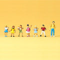 4DXMF10823 [file:4DXMF10823-1.jpg] 1:87 Figures School Children Painted (7 pcs)