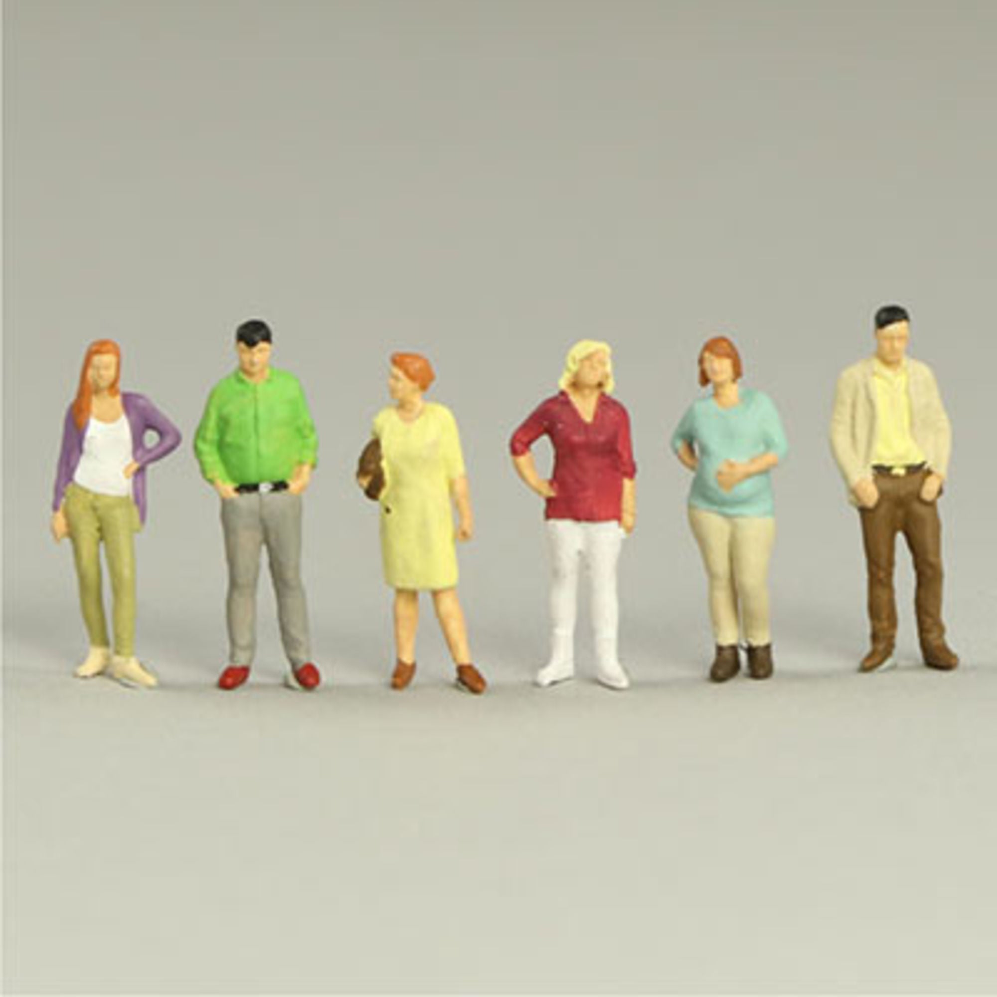 4DXMF10836 [file:4DXMF10836-1.jpg] 1:87 Figures Passers By Standing Painted (6 pcs)