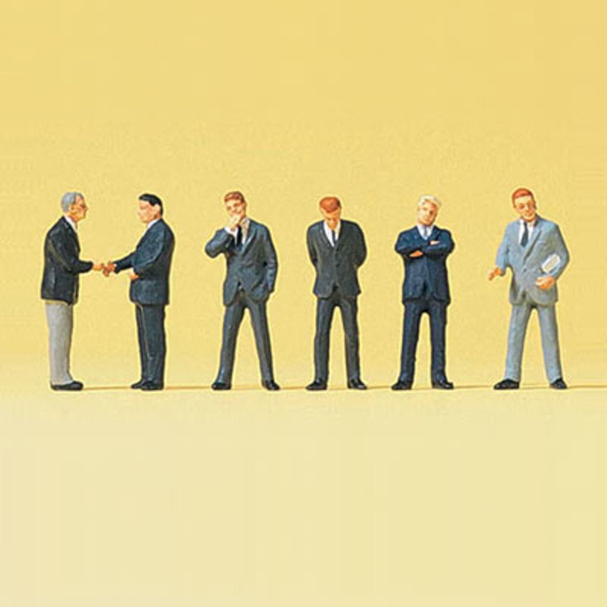 4DXMF11001-1 [file:4DXMF11001-1.jpg] 1:100 Figures Standing Businessmen Painted (6 pcs)