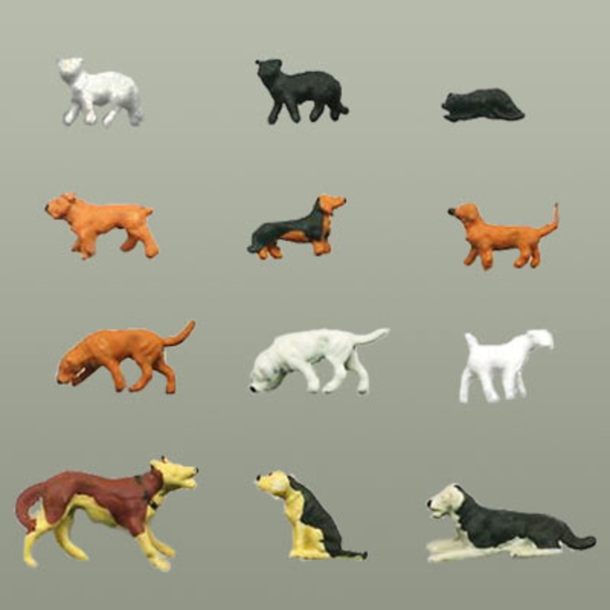 4DXMF20801-1 1:87 Dogs & Cats (12 pcs)