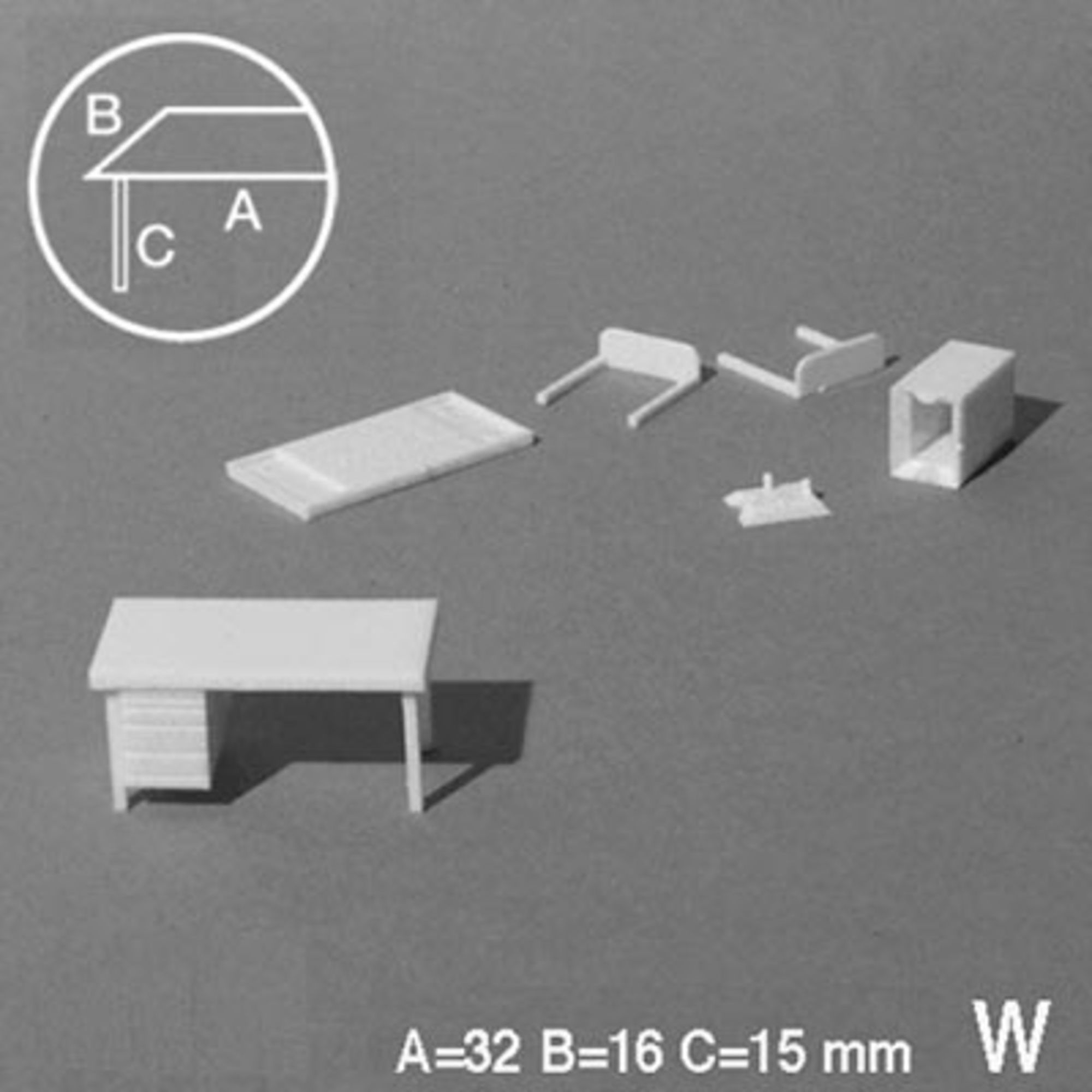 4DXMU40502-1 1:50 Desk with Drawers (2 pcs)