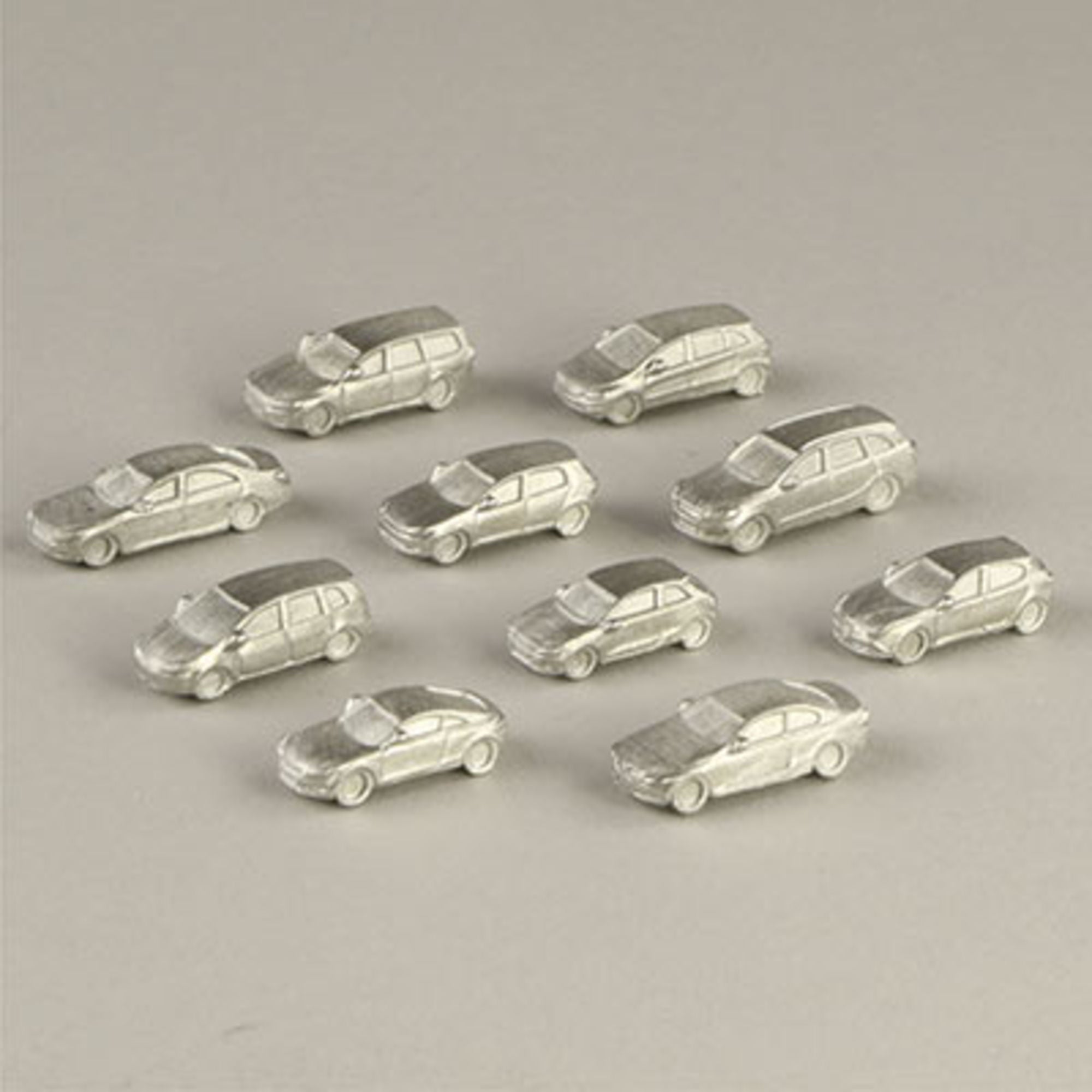 4DXMV12019-1 1:200 Cars Unpainted (10 pcs)