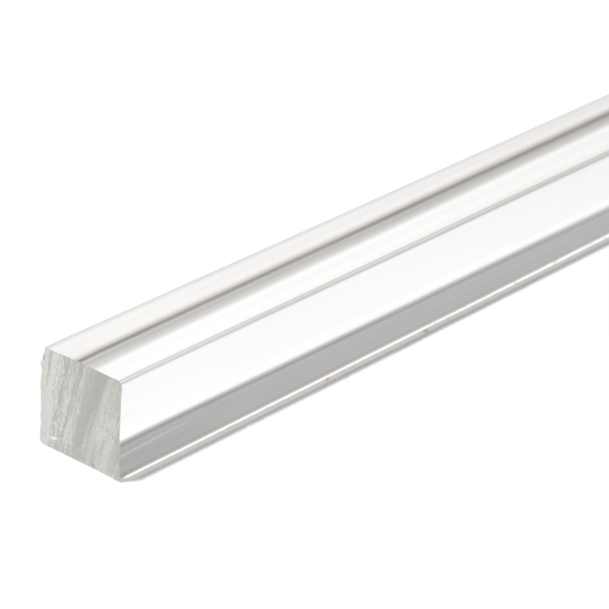 4DXSS70012 [file:4DXSS70012-1.jpg] Clear Square Rod - 10 x 10 x 1000mm