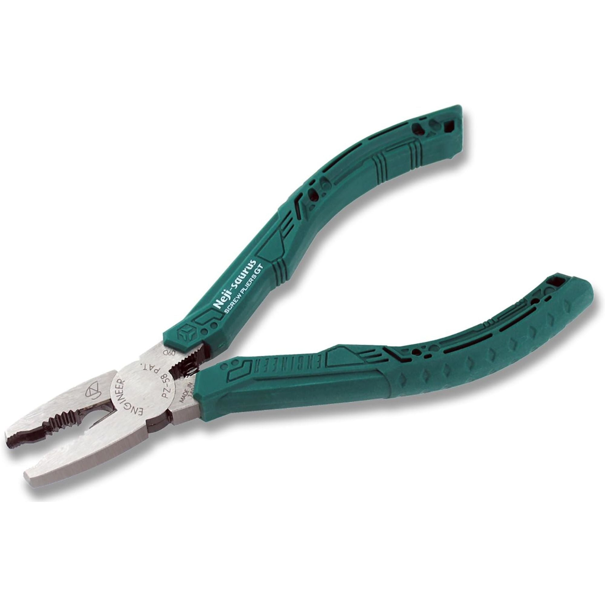 4DXTP00023-1 Pliers, PZ-58 Neji-Saurus Screw Pliers, 160mm (Combi Style, Green)