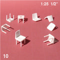 Chairs White 1:25 Separate Seat & Base (10 pcs)