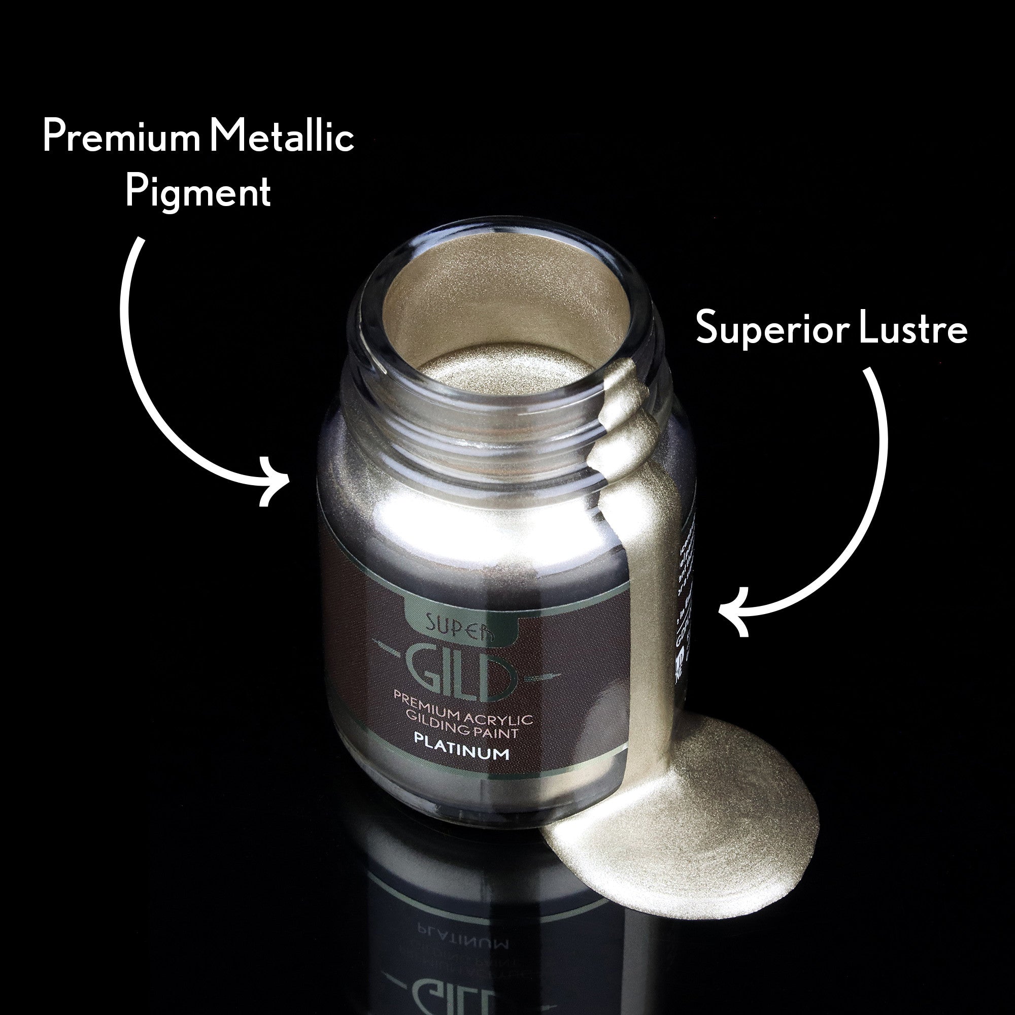 Super GILD Acrylic Gilding Enamel Paint, Platinum (30ml)