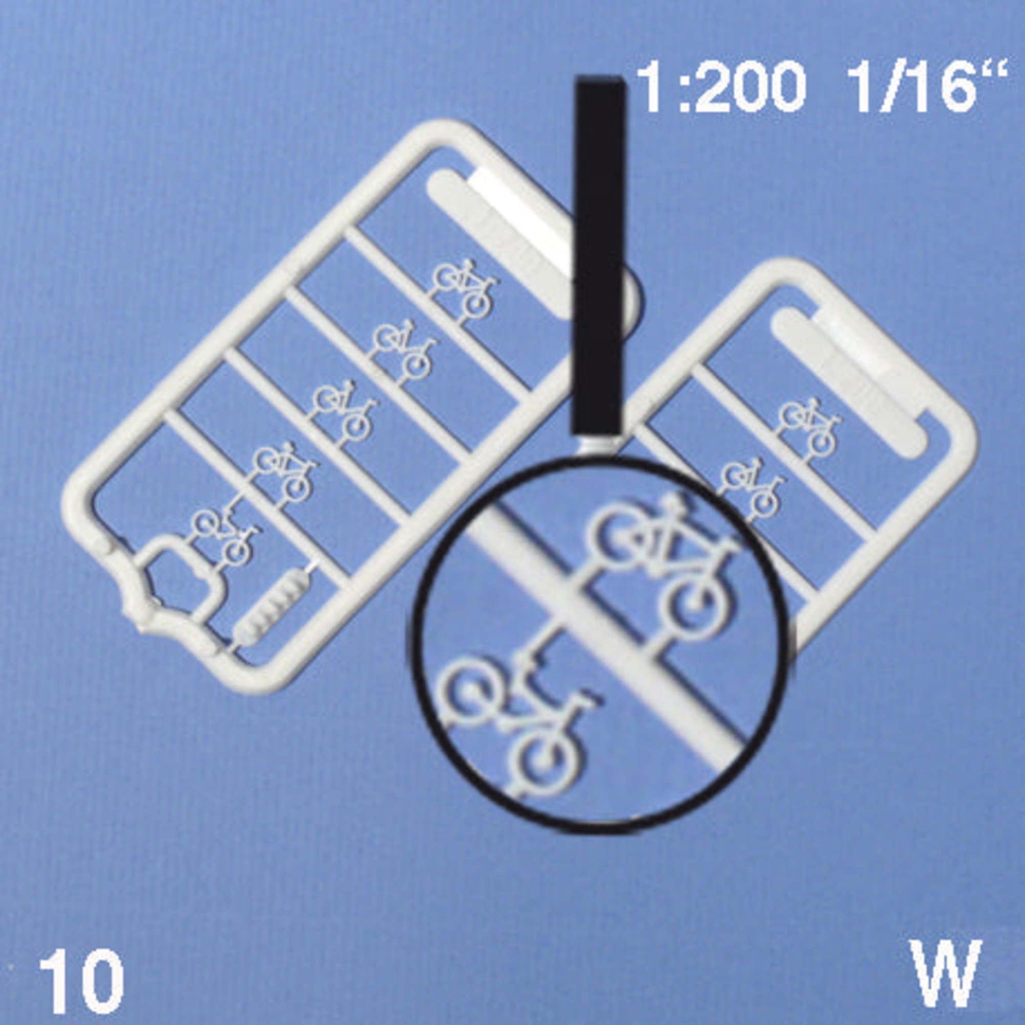 Bicycles White 1:200 (10 pcs)