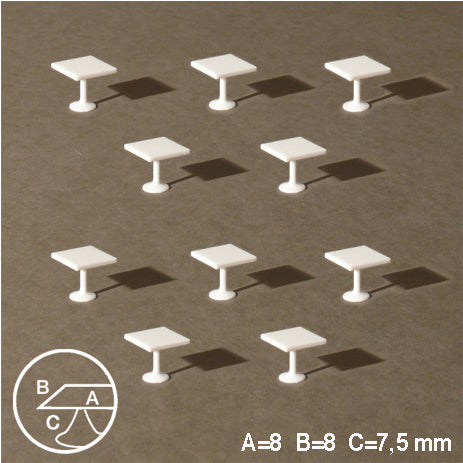 Square Table, White, 1:100