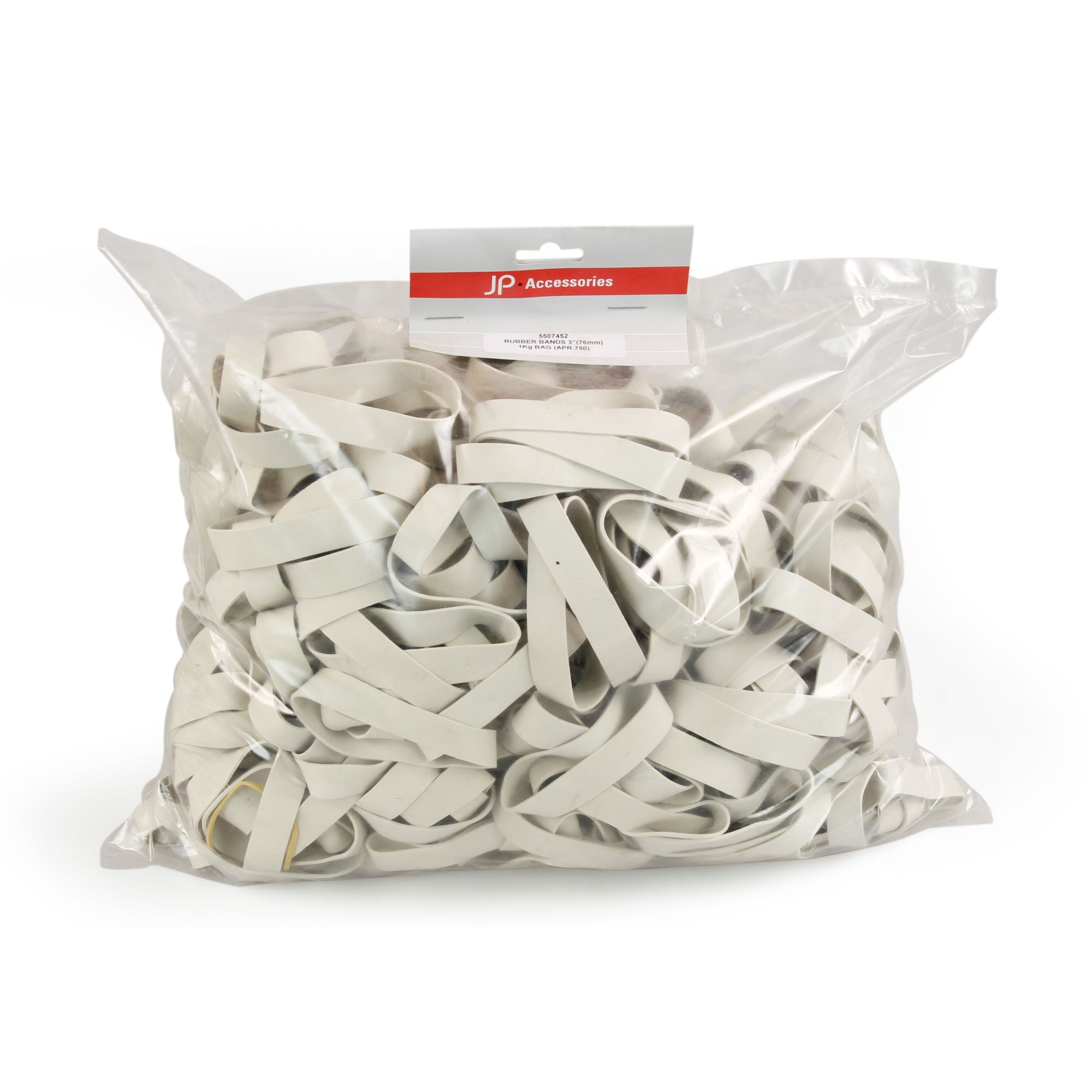 5507457 [file:5507457-1.jpg] Rubber Bands, 200mm (8.0in) 900g Bag (Aprox. 130 pcs)