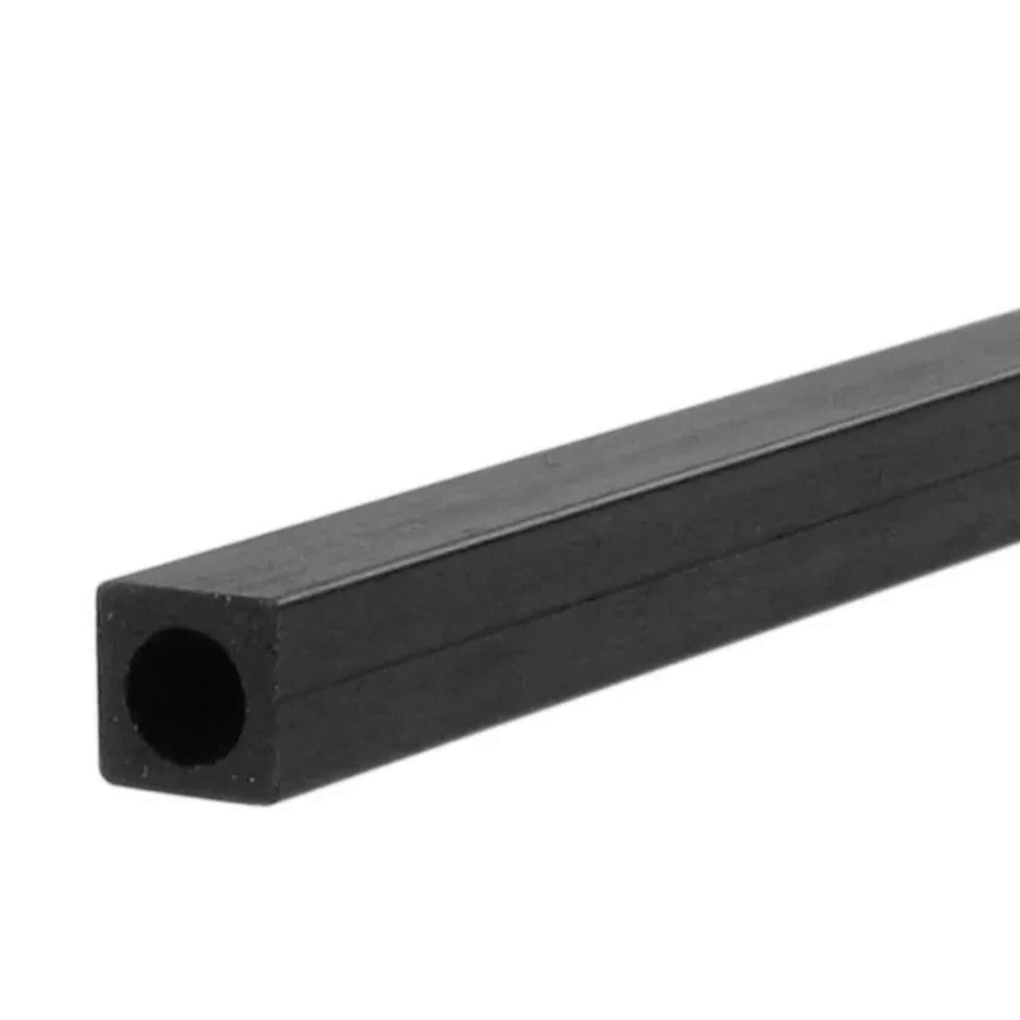 5518560 [file:5518560-1.jpg] Carbon Fibre Square-Round Tube, 6mm x 1m, 4.1mm Centre Hole