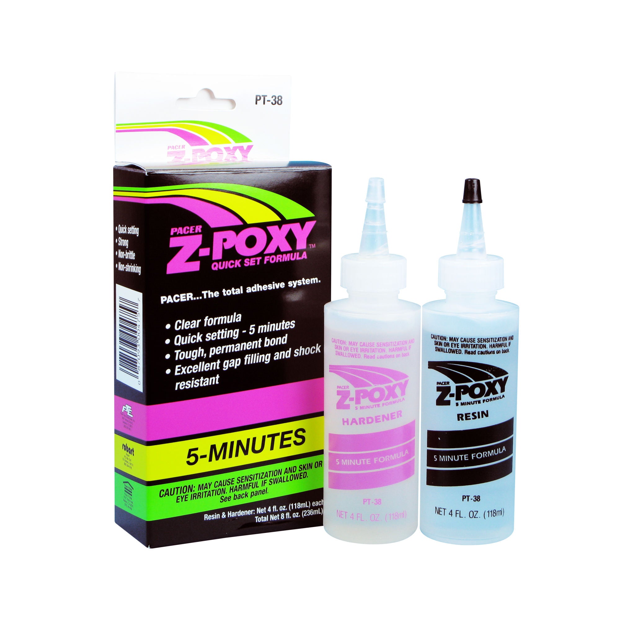 5525780-1 [file:5525780-1-1.jpg] PT38 Z-Poxy 5 Minute Epoxy Glue 8oz