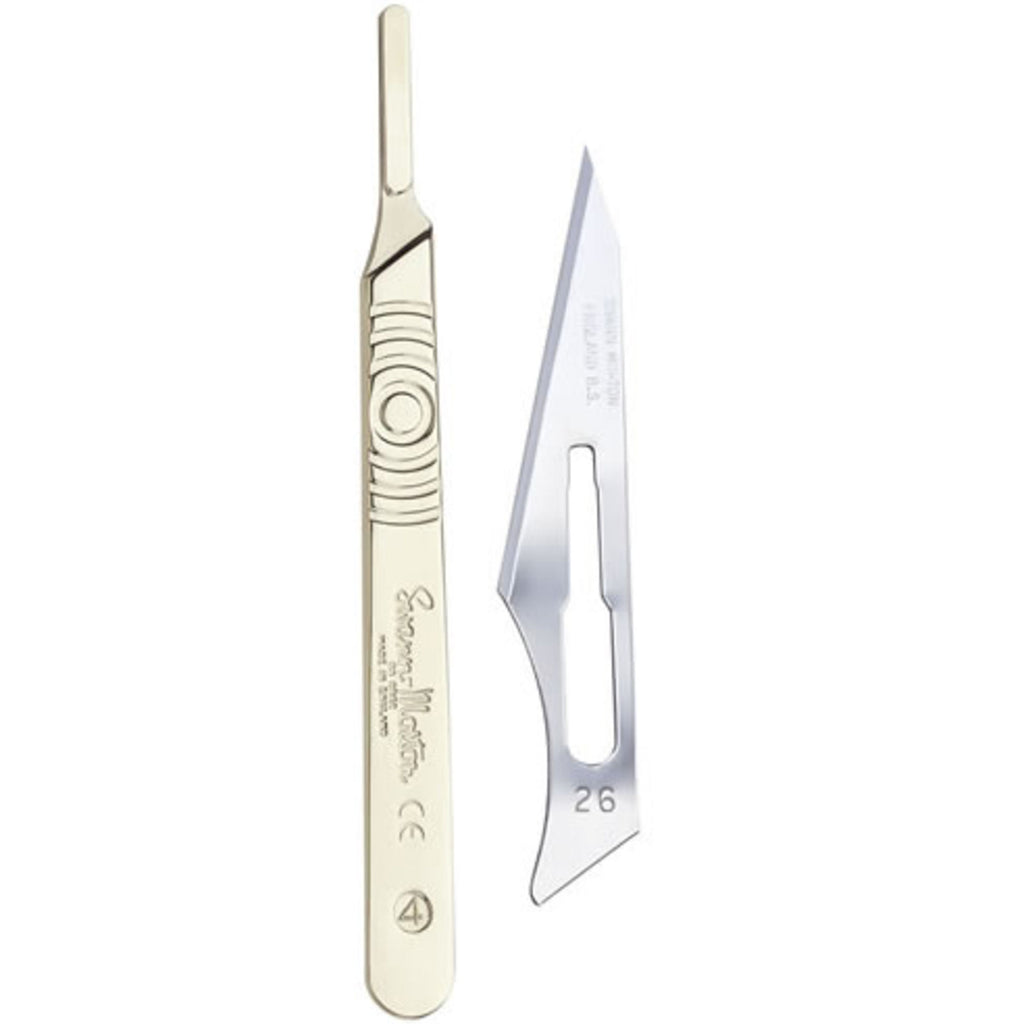 5535667-2 [file:5535667-2.jpg] Surgical Knife Handle No. 4 & #26 Blades Metal