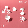 Chairs, White, 1:25