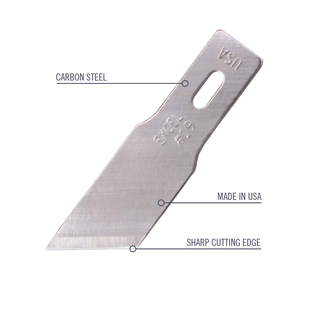 #19 Angled Edge Blade, Shank 0.345" (0.88 cm) (5 pcs) (Carded)