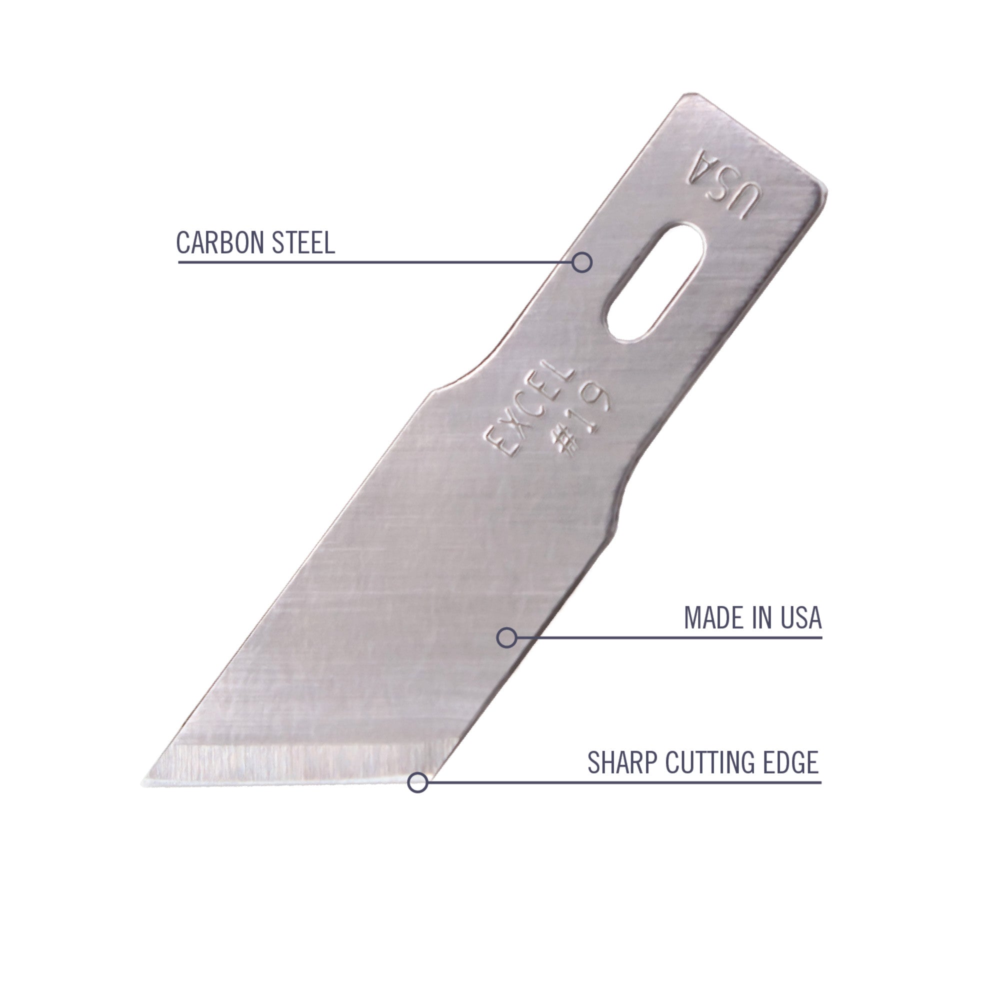 #19 Angled Edge Blade, Shank 0.345" (0.88 cm) (5 pcs) (Carded)
