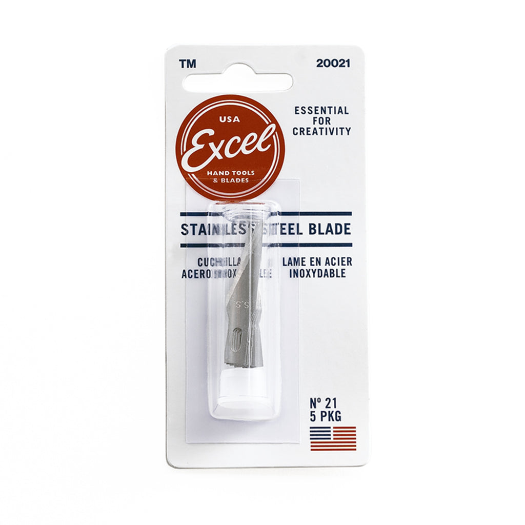 #21 Stainless Steel Blade, Shank 0.25" (0.58 cm) (5 pcs) (Carded)
