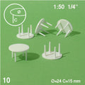 Round Tables White 1:50 H = 15mm D = 24mm (10 pcs)