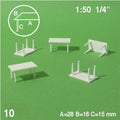 Rectangular Tables White 1:50 H = 15mm 28 x 16mm (10 pcs)