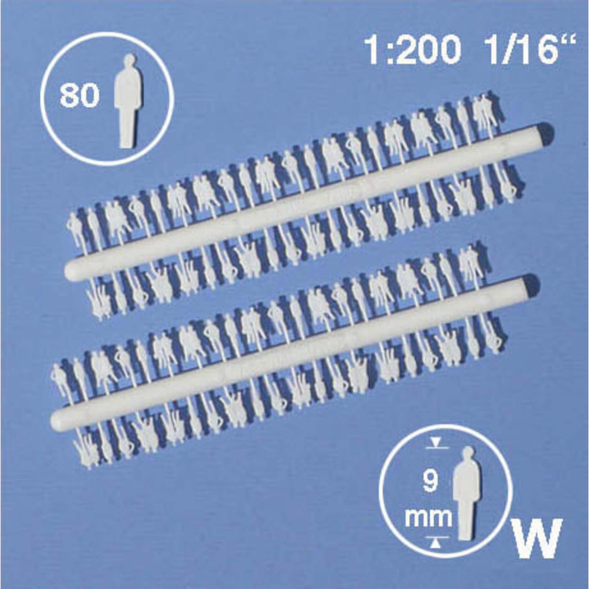 Silhouette Figures White 1:200 H = 9.0mm (80 pcs)