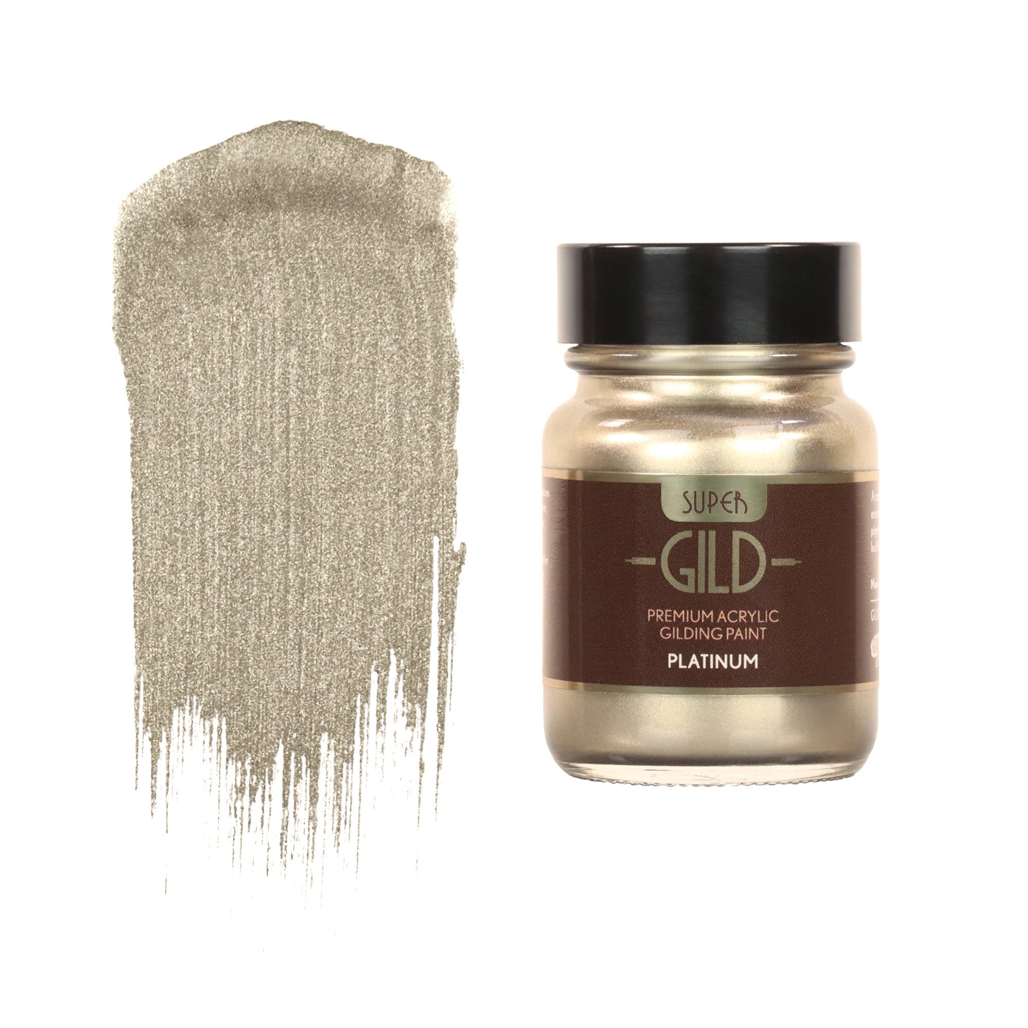 Super GILD Acrylic Gilding Enamel Paint, Platinum (30ml)