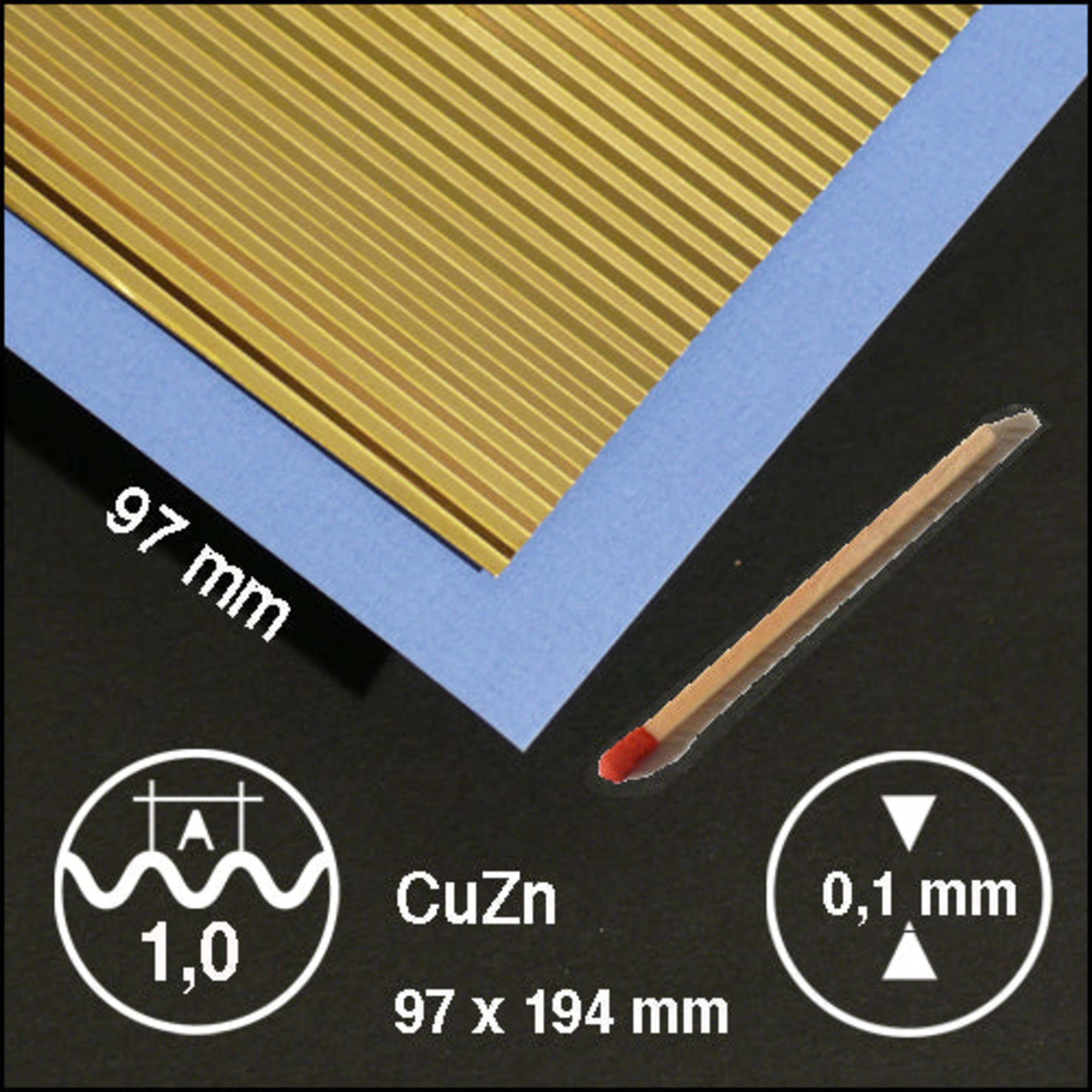 Corrugated Brass Sheet 1.0mm Spacing