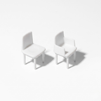 Dining Chairs, White, 1:50