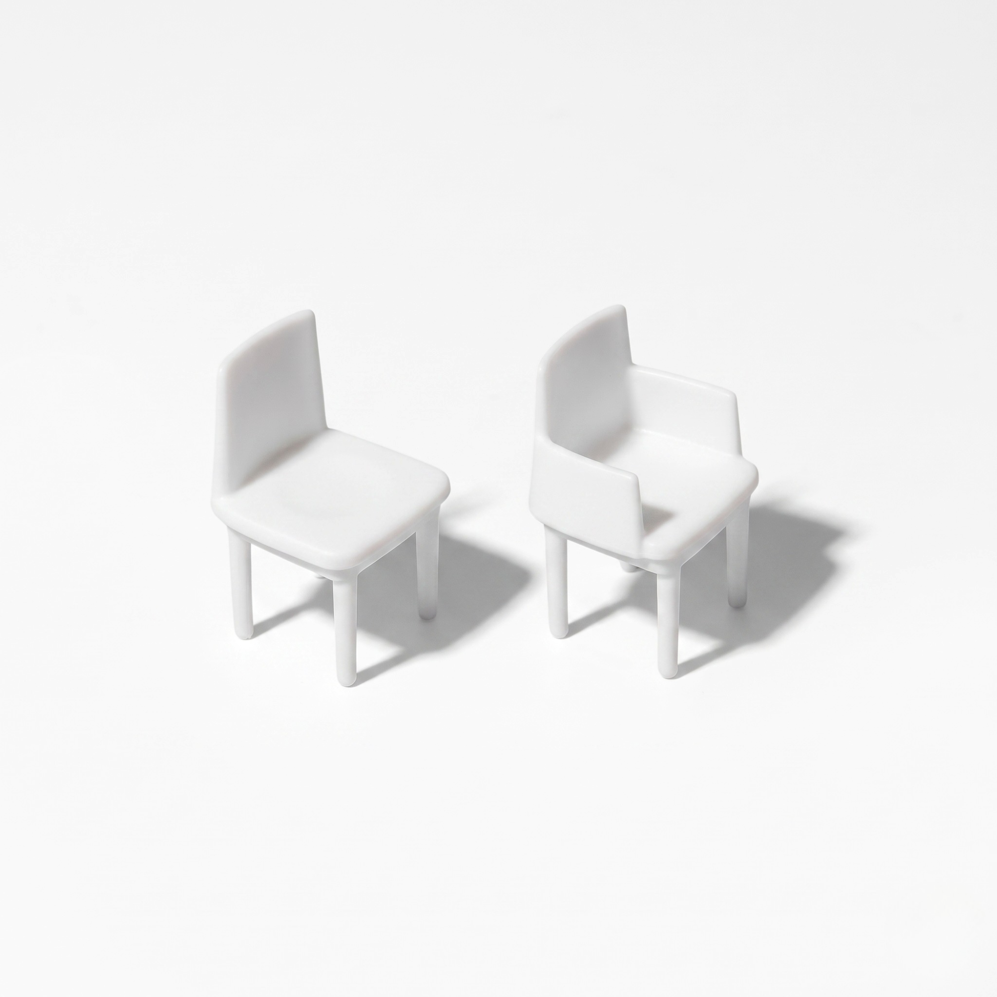 Dining Chairs, White, 1:50