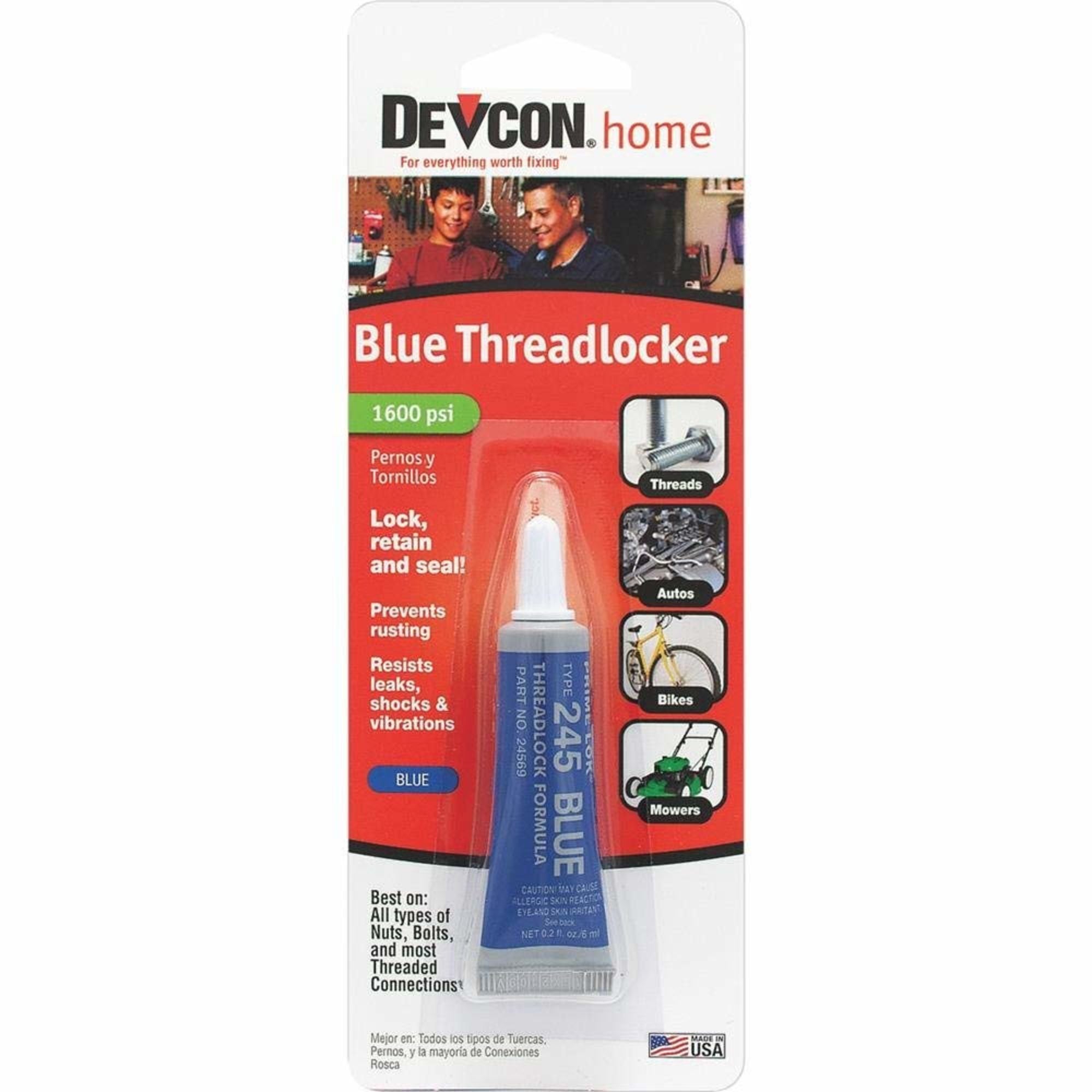 DEV24345-1 [file:DEV24345-1.jpg] 245 Blue Threadlocker (.2fl oz 6ml Tube)