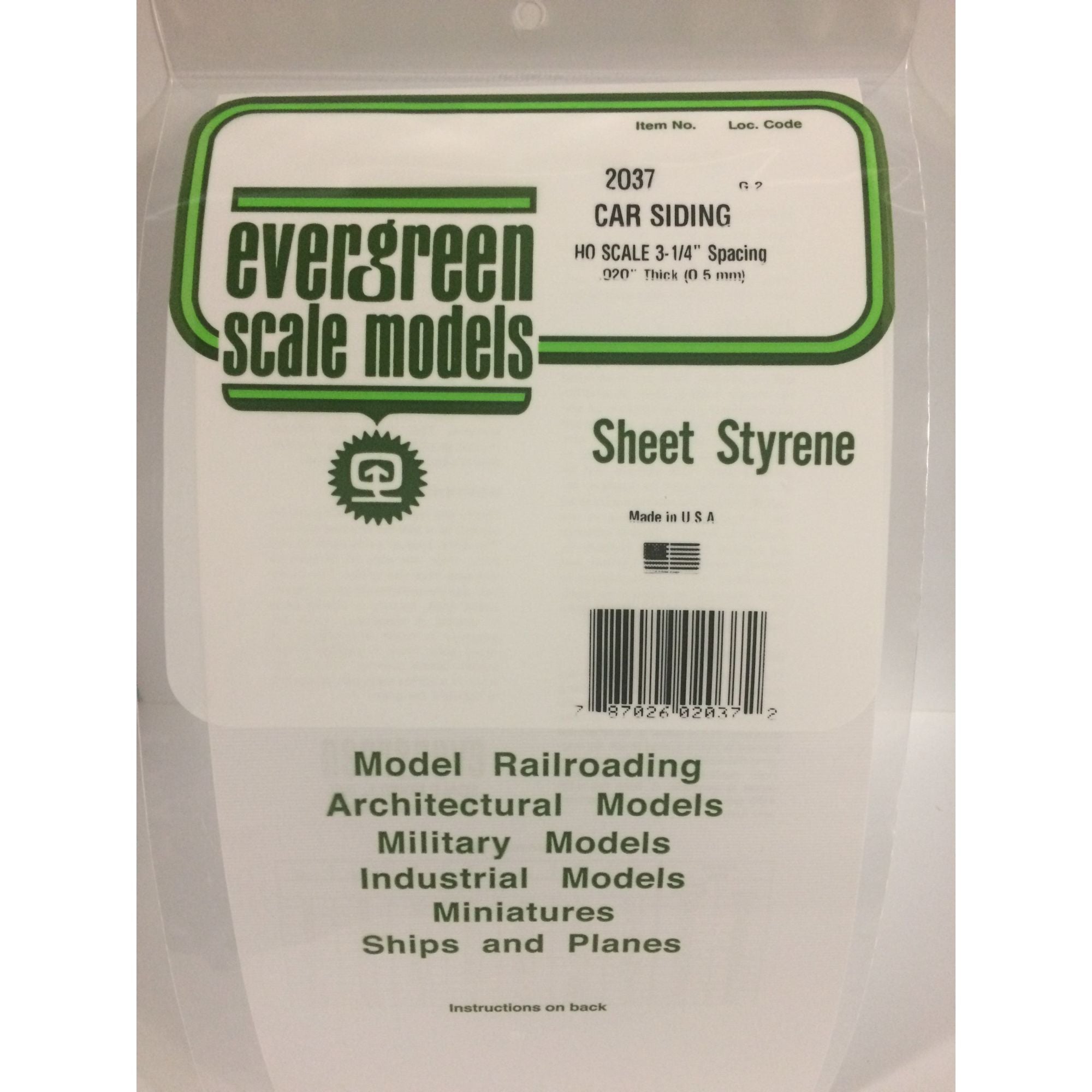 EVG2037-2 [file:EVG2037-2.jpg] Freight Car Siding Sheet HO-Scale