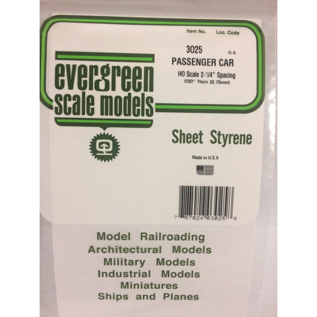 EVG3025-2 [file:EVG3025-2.jpg] Passenger Car Siding HO-Scale