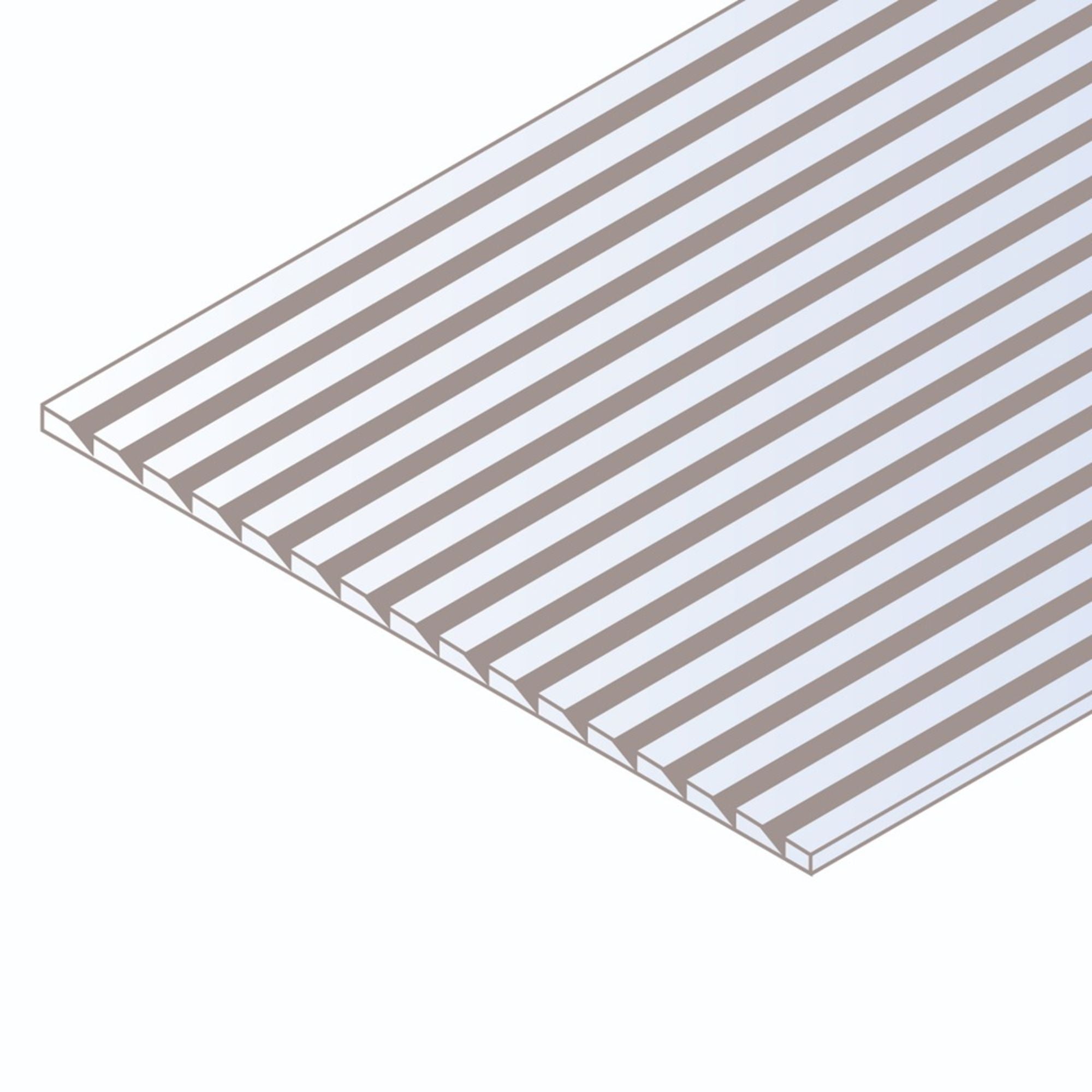 EVG4109 [file:EVG4109-1.jpg] Novelty Siding Sheet, 1.0 x 150 x 300mm, 2.8mm Spacing (.040 x 6 x 12in, .109in Spacing) (1 per pack)